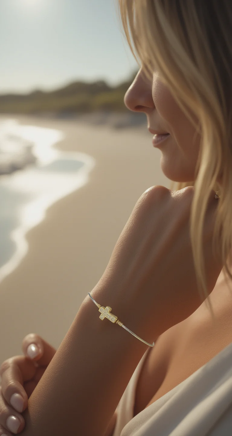 Micro Cross Pave Bracelet - Image 2