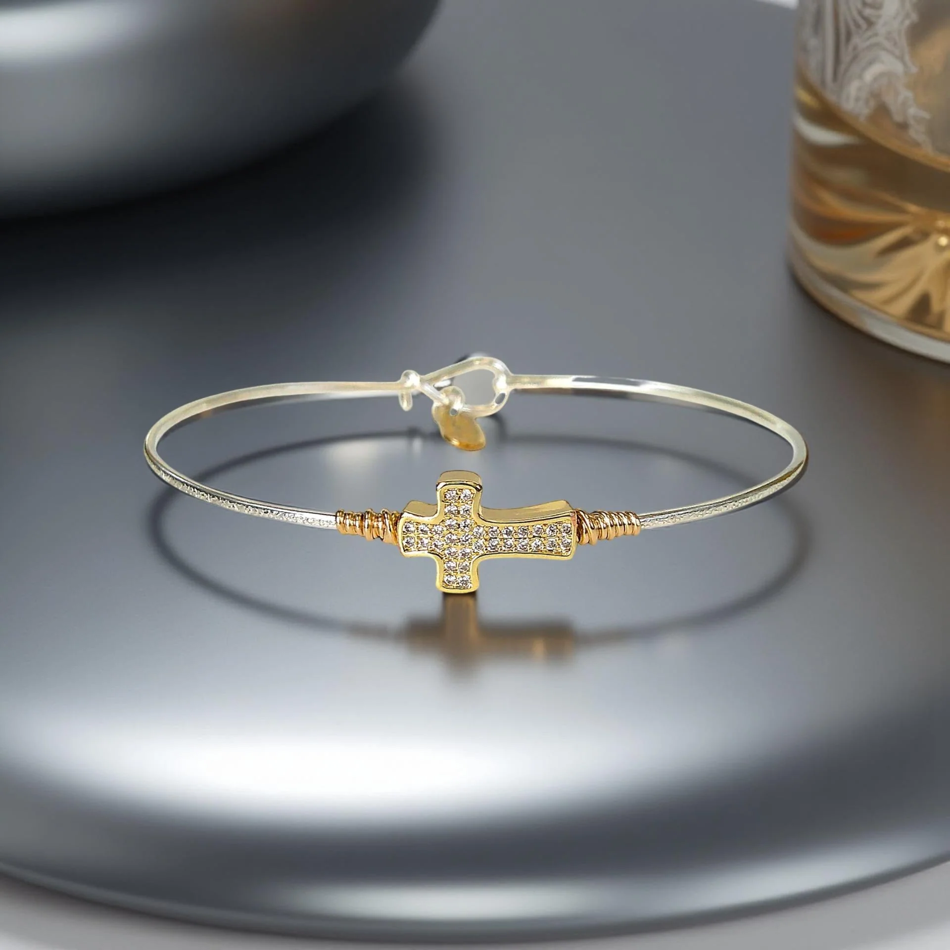 Micro Cross Pave Bracelet - Image 5