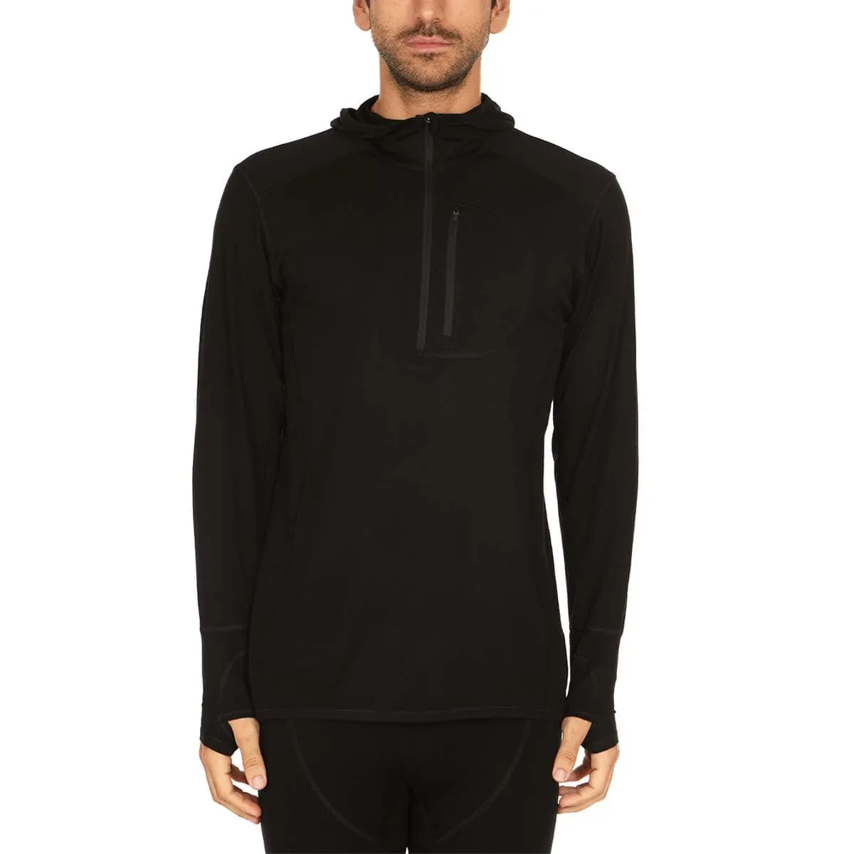 Micro Weight - Men's Wool 1/4 Zip Sun Hoodie Woolverino - Image 12