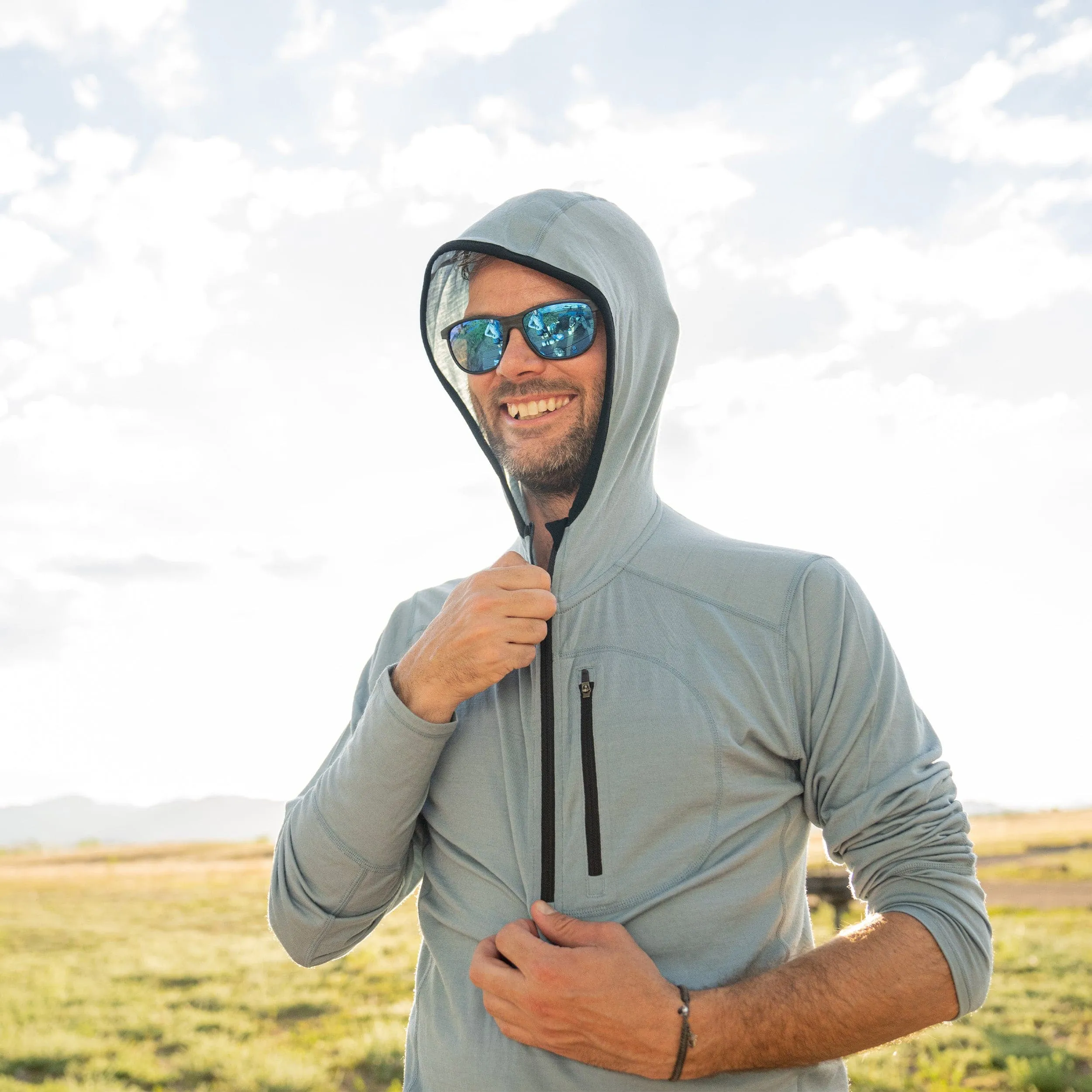 Micro Weight - Men's Wool 1/4 Zip Sun Hoodie Woolverino - Image 21