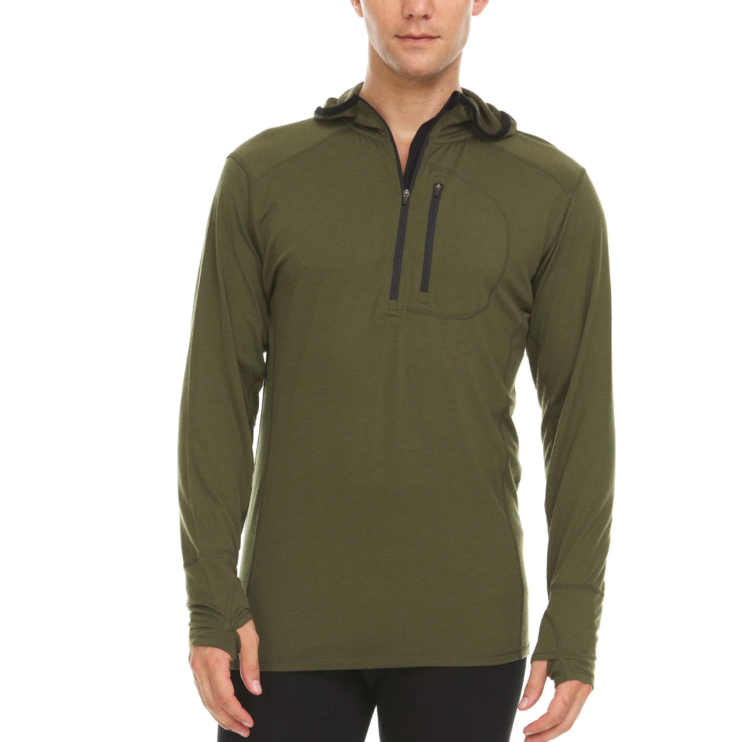 Micro Weight - Men's Wool 1/4 Zip Sun Hoodie Woolverino - Image 4