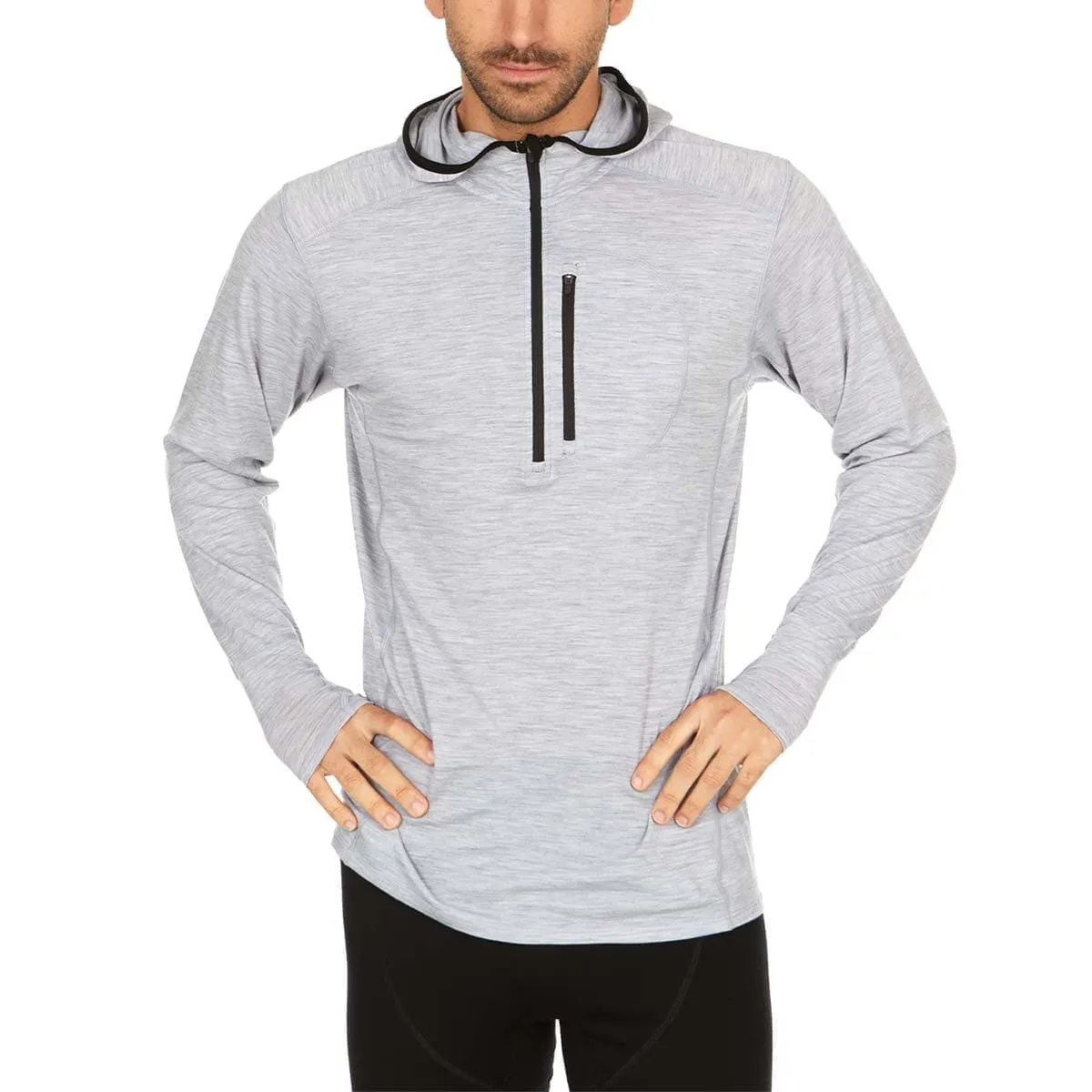 Micro Weight - Men's Wool 1/4 Zip Sun Hoodie Woolverino - Image 9