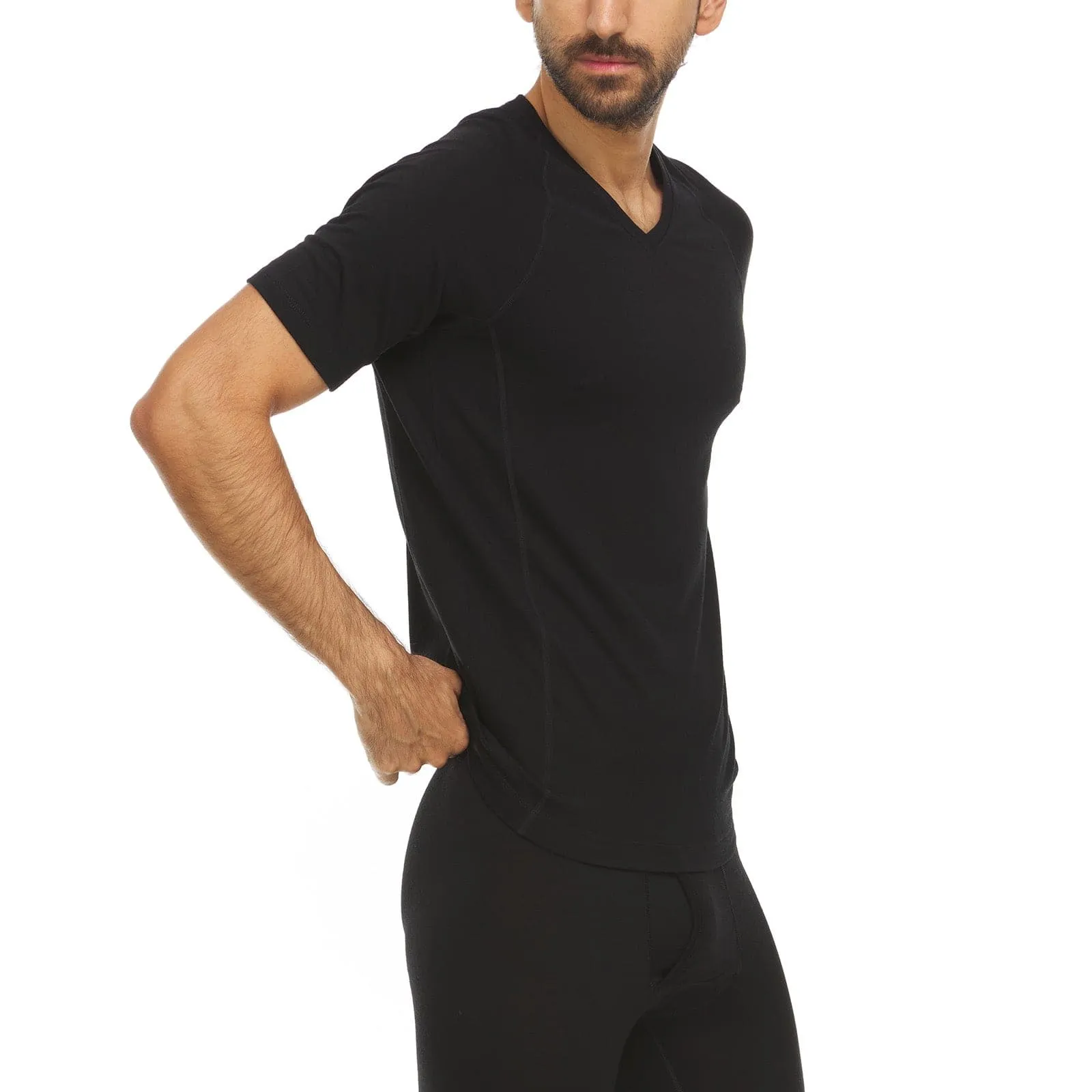 Micro Weight - Men's Wool V-Neck T-Shirt Woolverino - Image 4