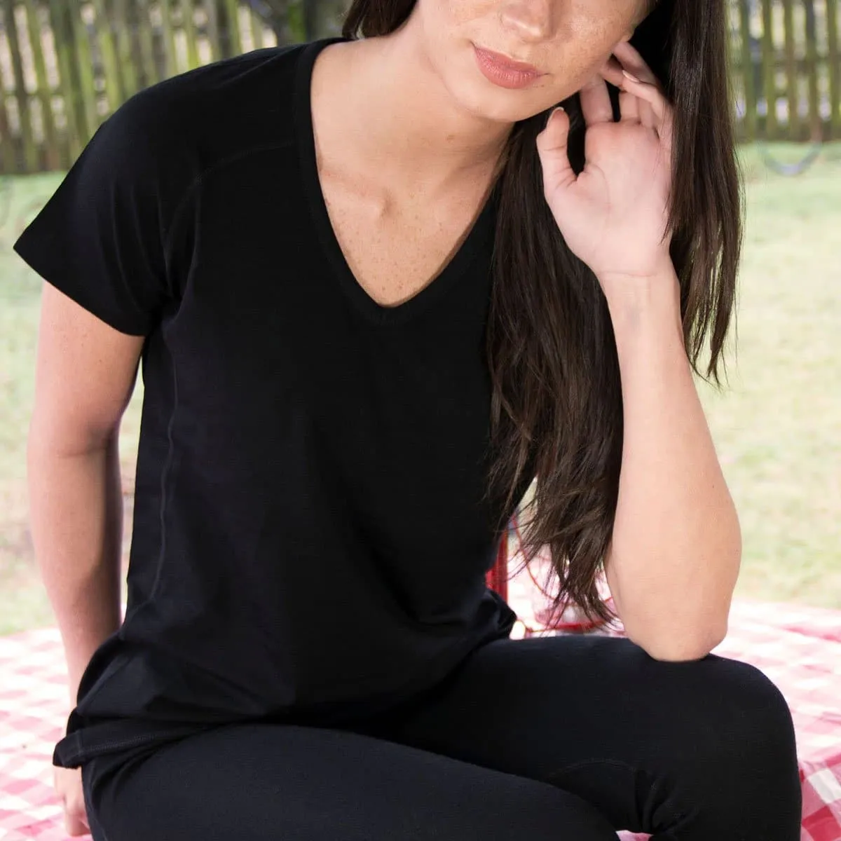 Women's Wool V-Neck T-Shirt - Image 12