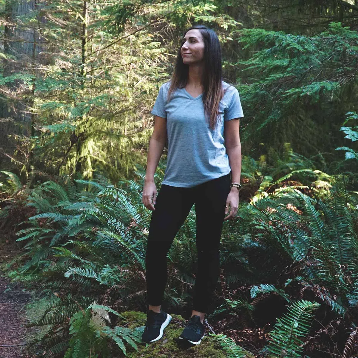 Women's Wool V-Neck T-Shirt - Image 3