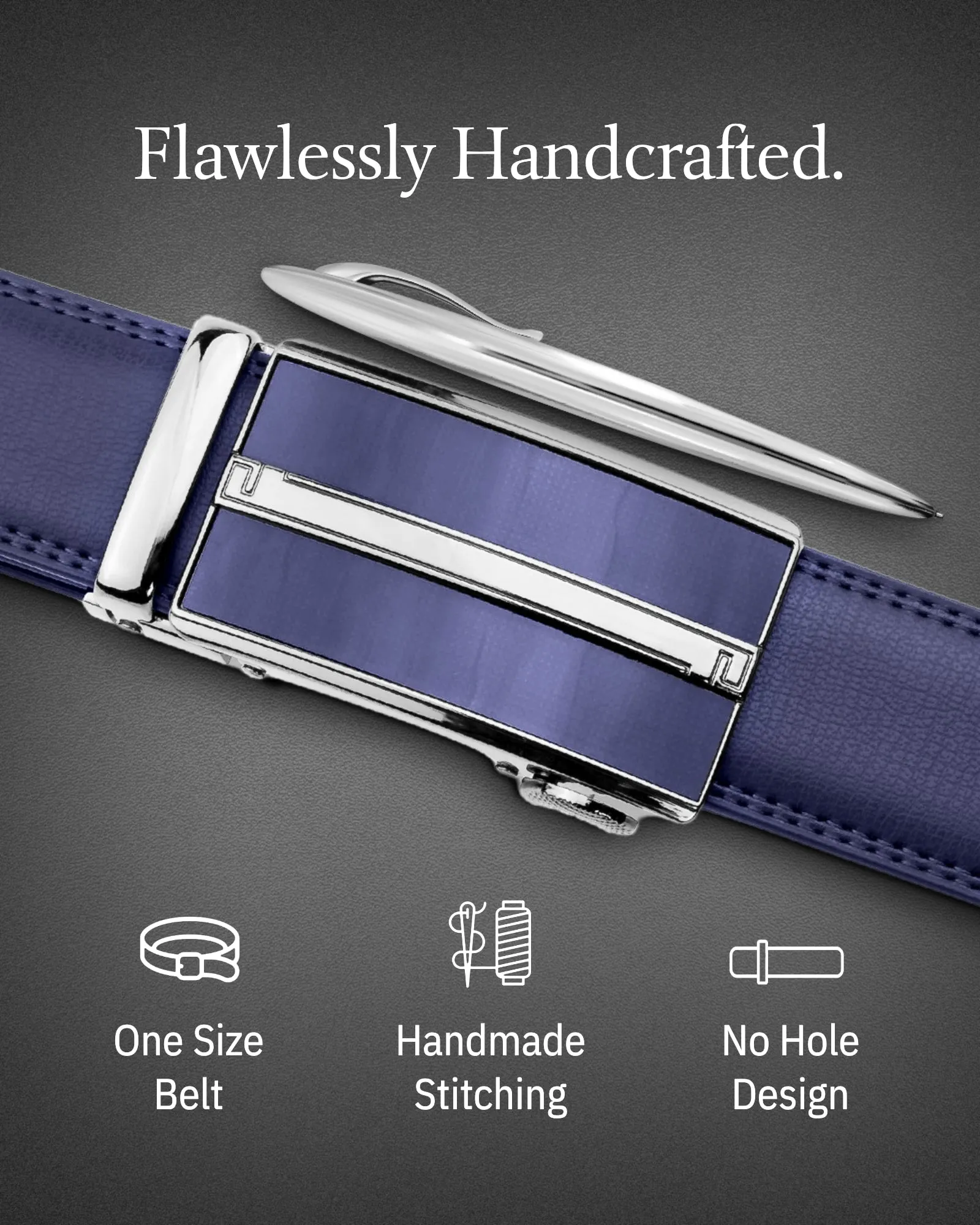 Microfiber Leather Ratchet Belt - Image 15