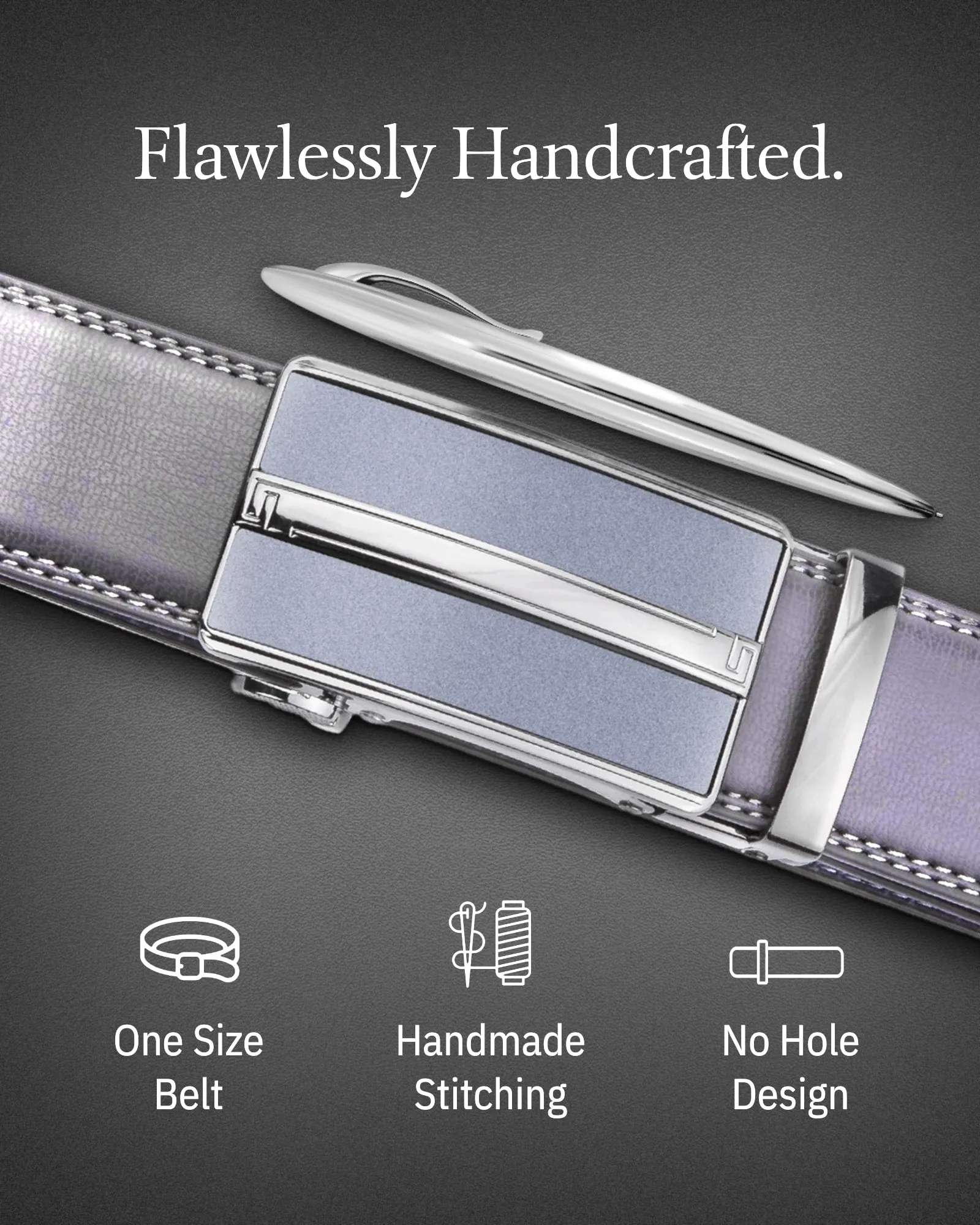 Microfiber Leather Ratchet Belt - Image 21