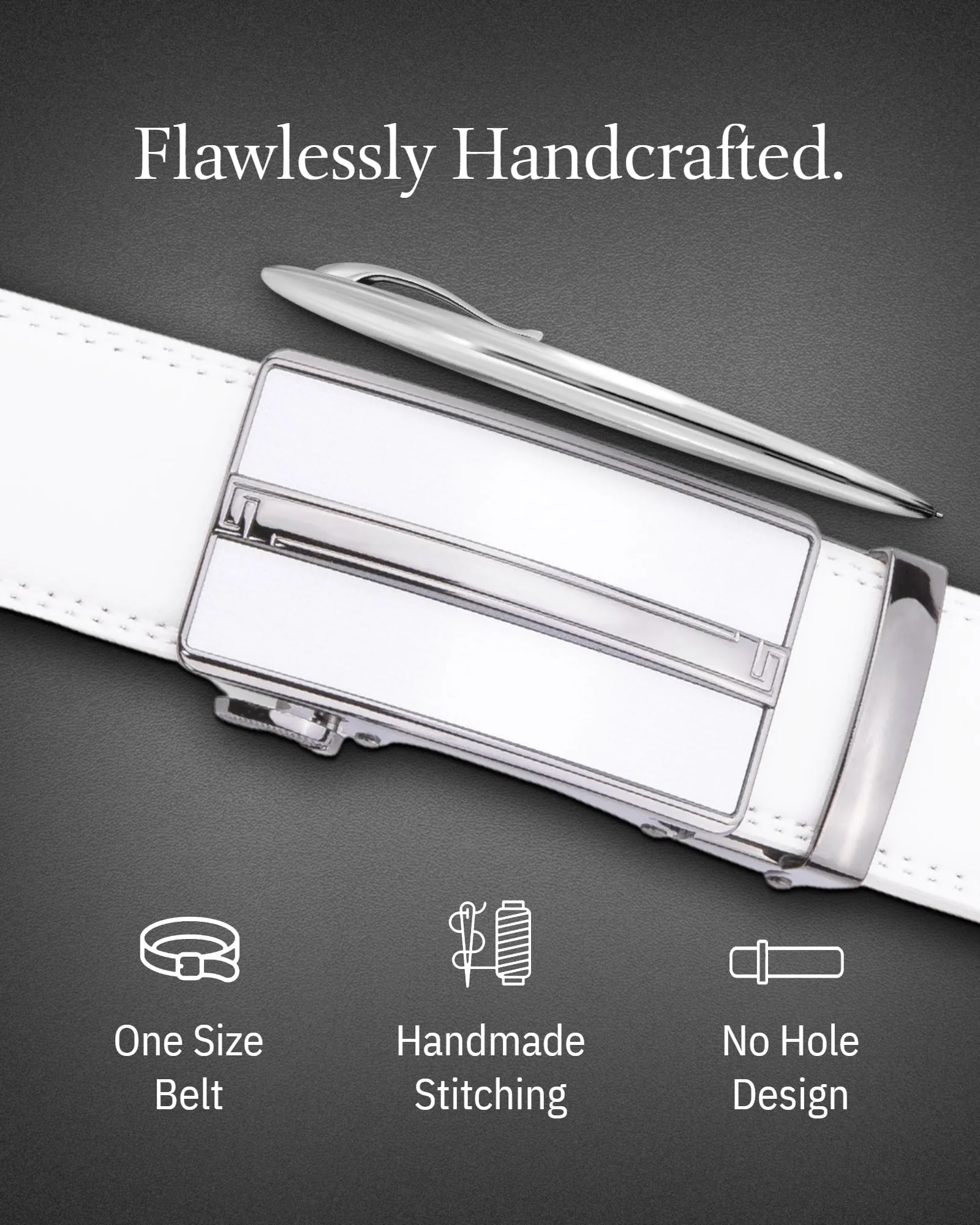 Microfiber Leather Ratchet Belt - Image 27
