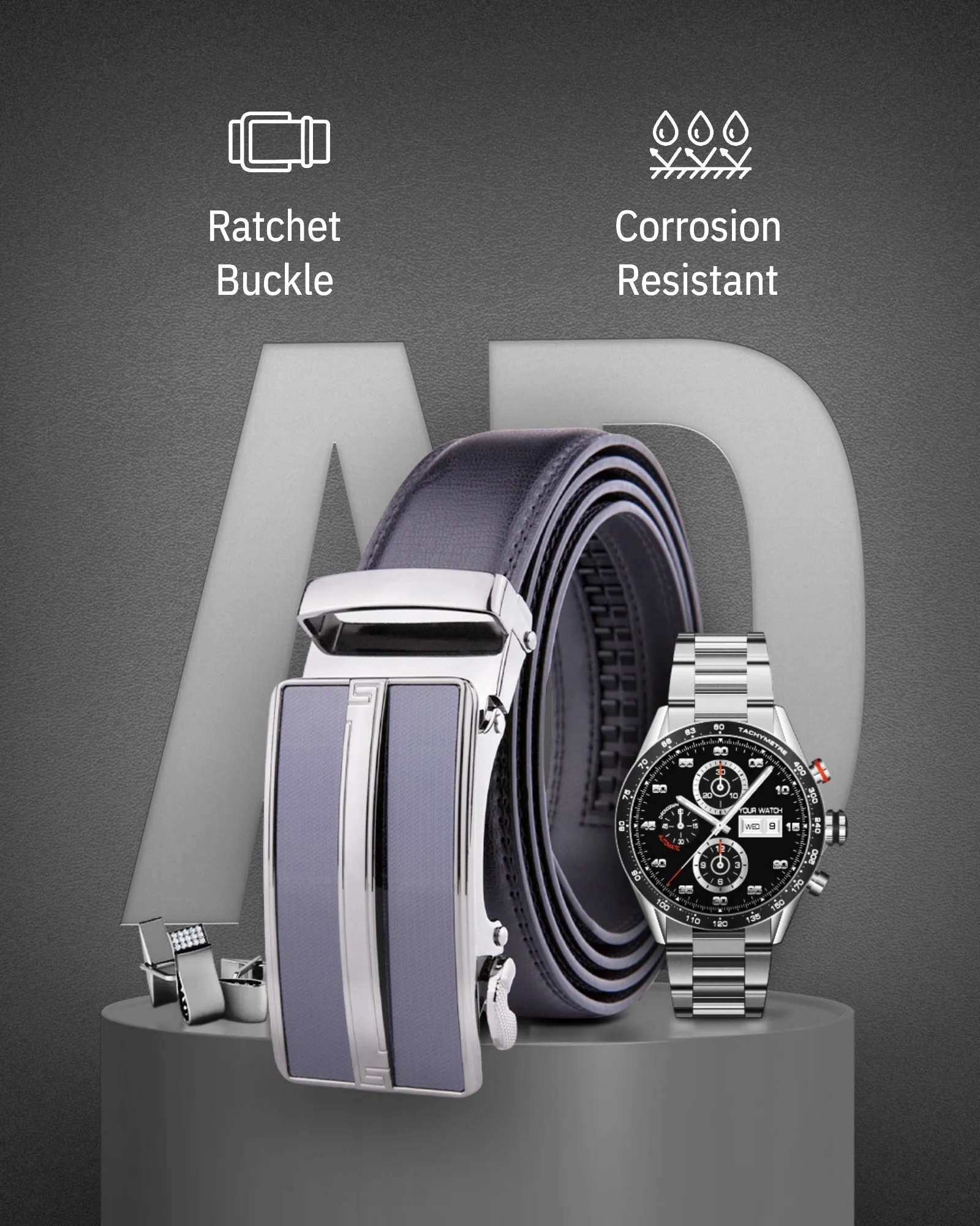 Microfiber Leather Ratchet Belt - Image 3