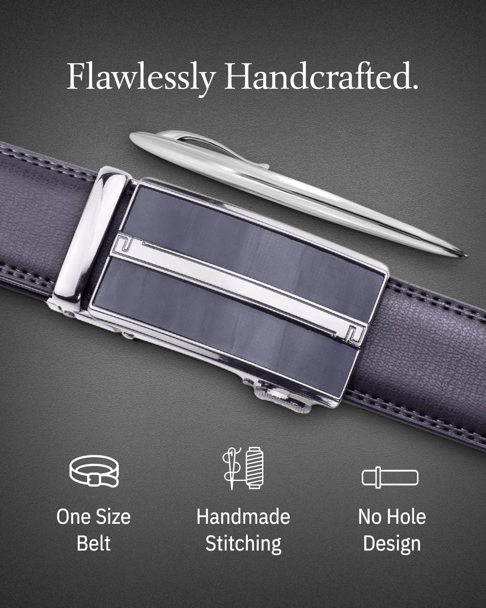 Microfiber Leather Ratchet Belt - Image 4