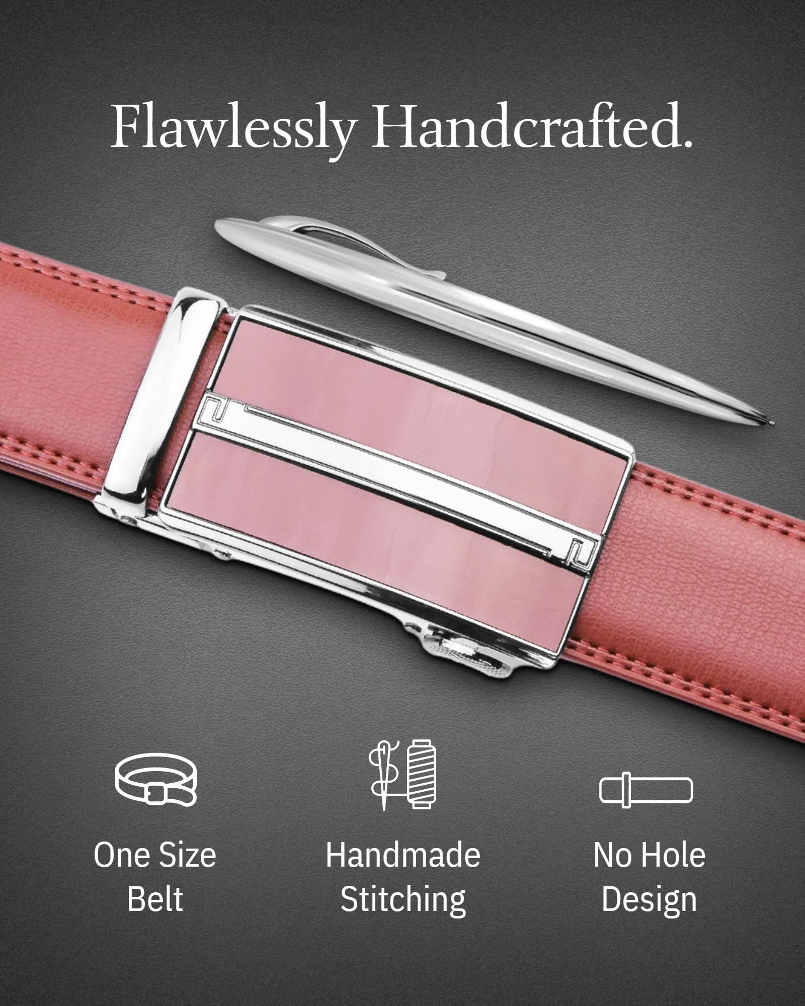 Microfiber Leather Ratchet Belt - Image 9