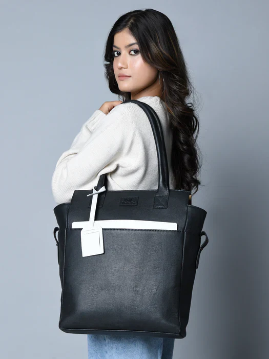 Midnight Elegance Noir Shopper Tote - Image 5
