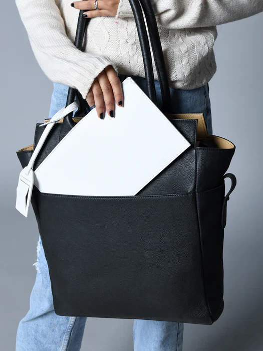 Midnight Elegance Noir Shopper Tote - Image 6