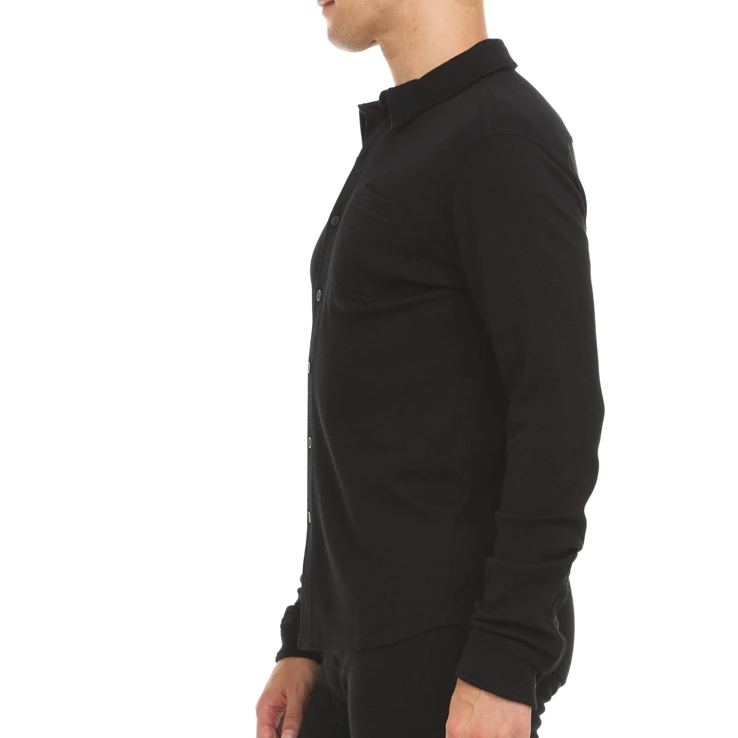 Midweight - Men's Long Sleeve Button Up 100% Merino Wool - Image 3