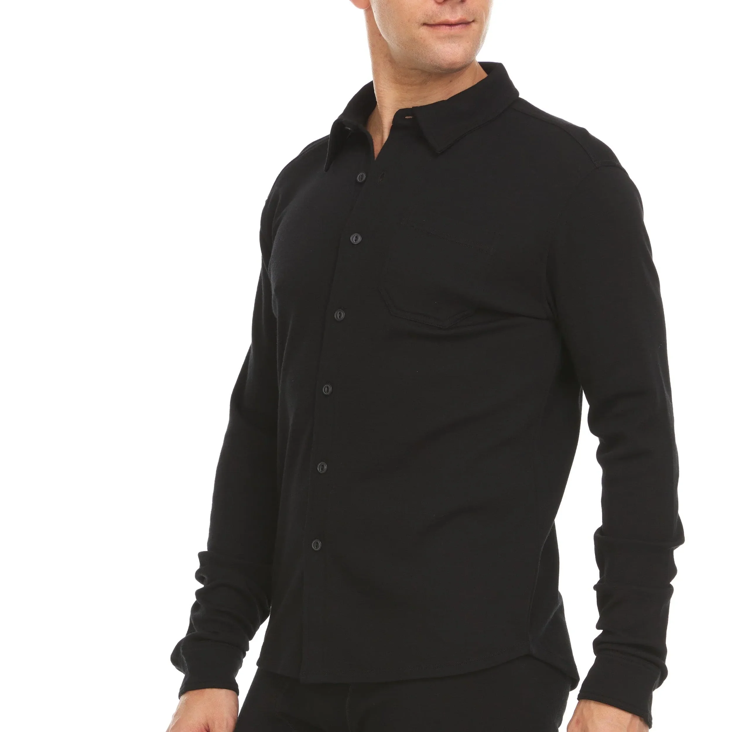 Midweight - Men's Long Sleeve Button Up 100% Merino Wool - Image 4