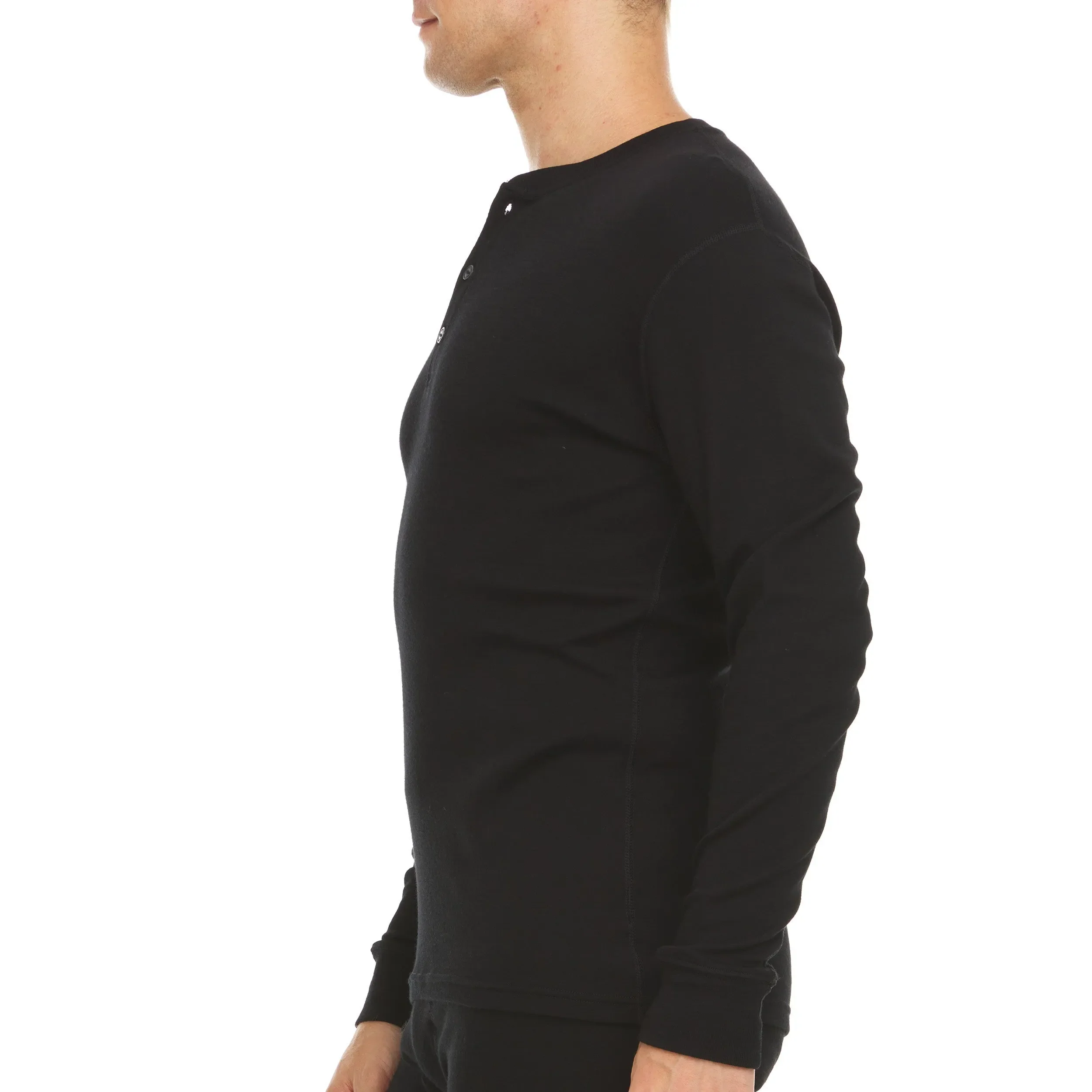 Midweight - Men's Long Sleeve Henley 100% Merino Wool - Image 18