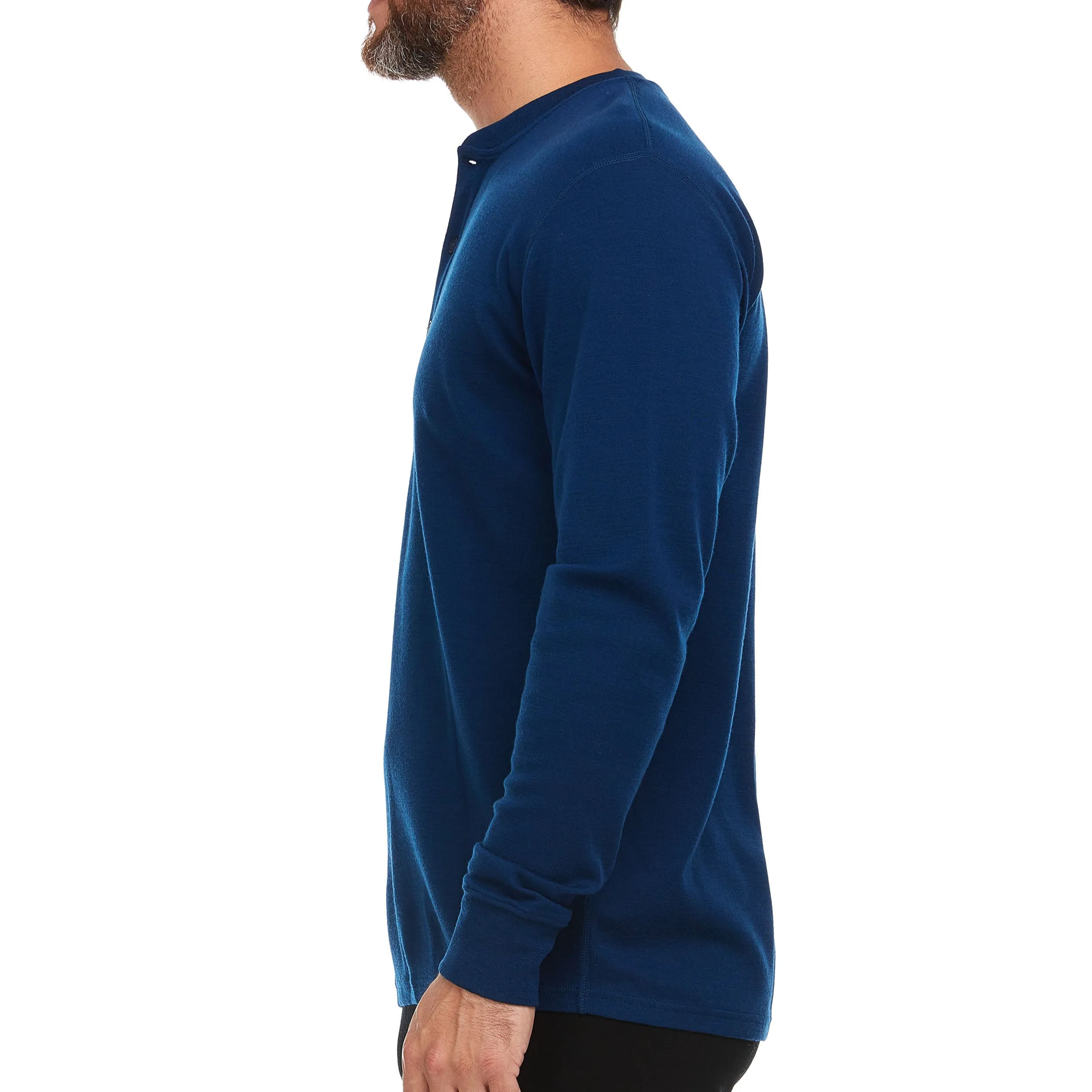 Midweight - Men's Long Sleeve Henley 100% Merino Wool - Image 7