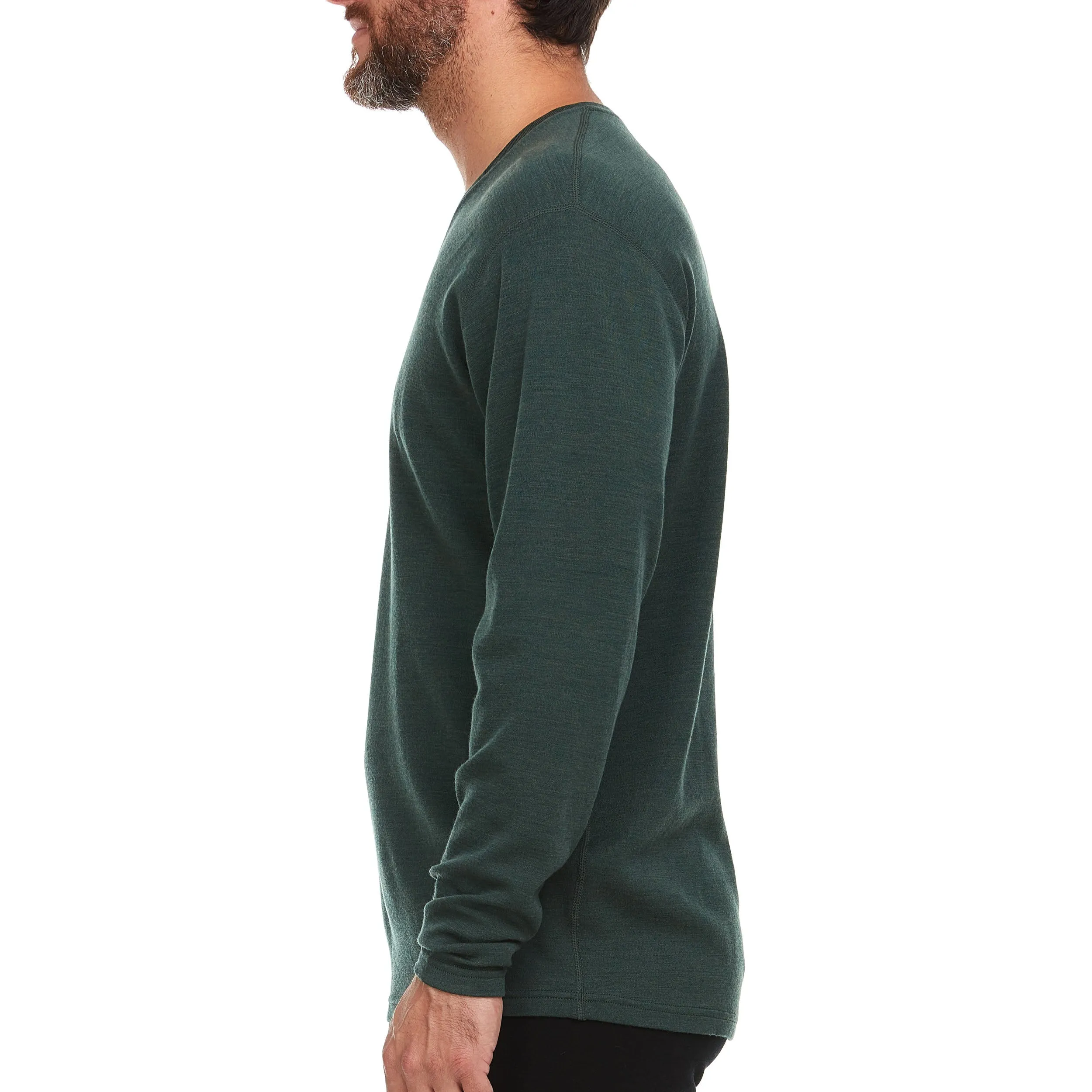 Midweight - Men's Long Sleeve V-Neck 100% Merino Wool - Image 7