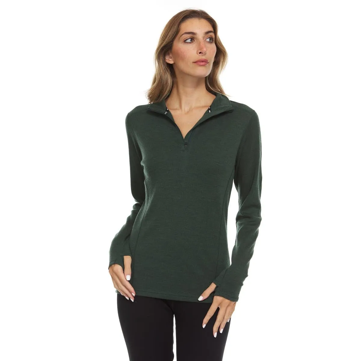 Sequoia Women's 1/4 Zip 100% Merino Wool - Image 28