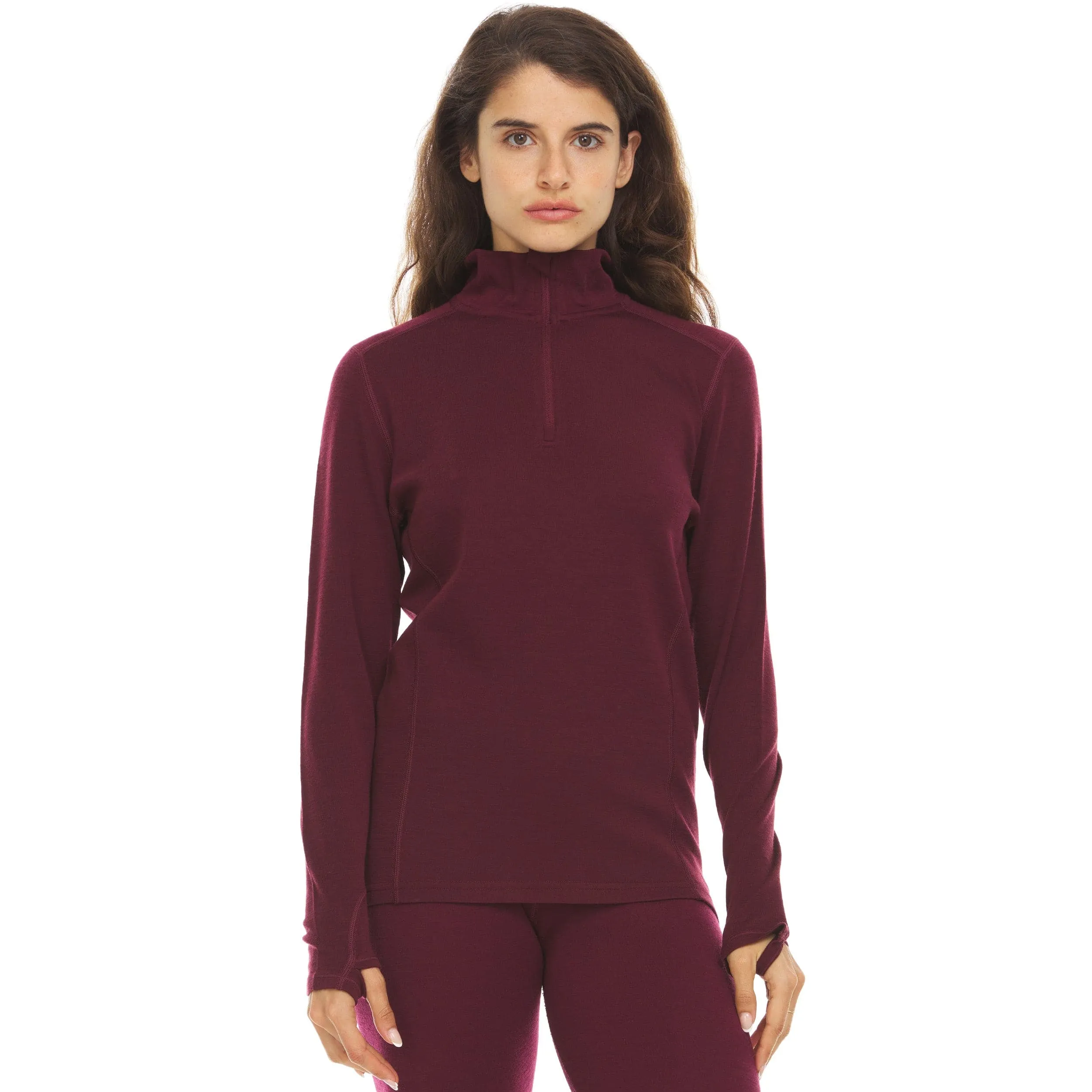 Sequoia Women's 1/4 Zip 100% Merino Wool - Image 46