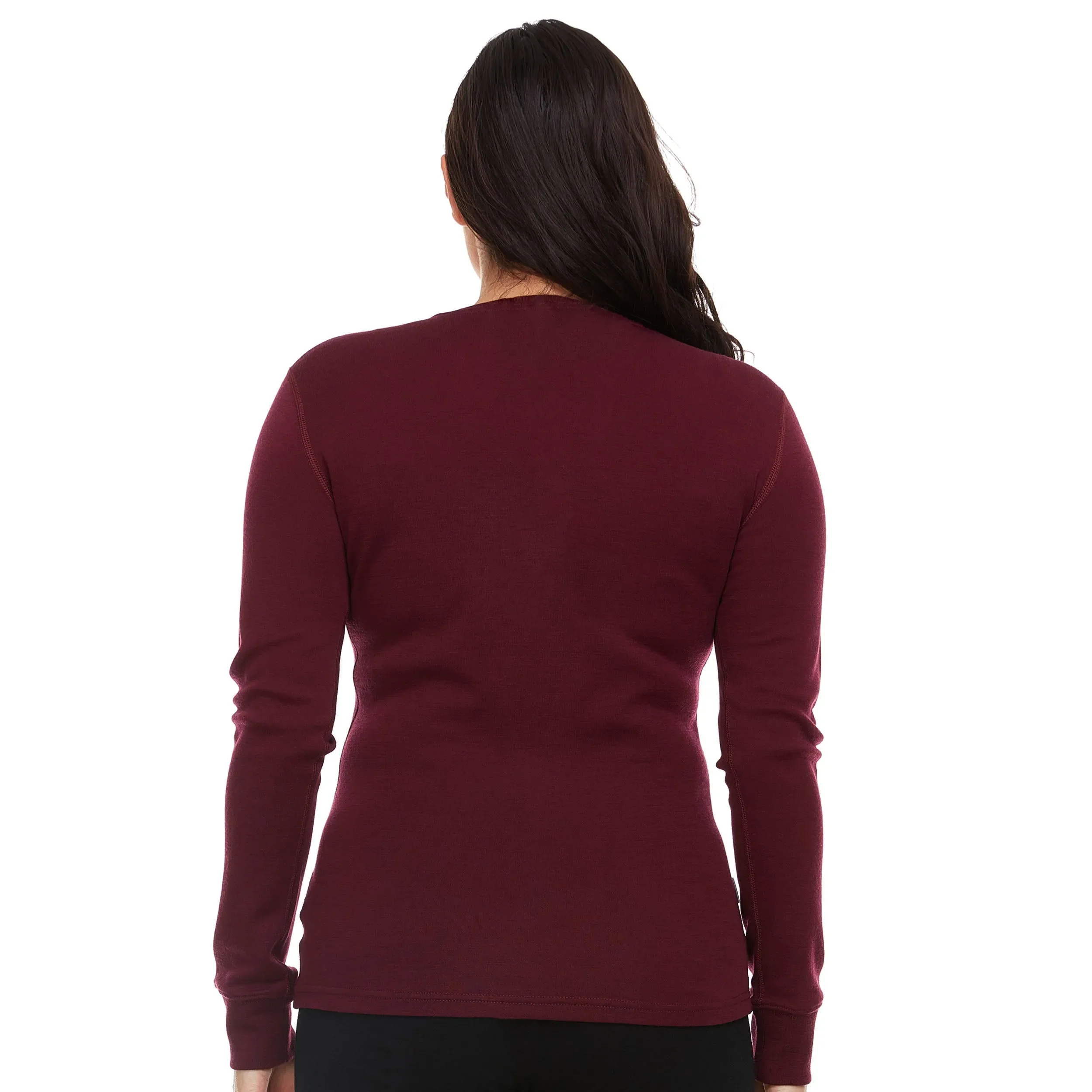 Midweight - Women's Long Sleeve Henley 100% Merino Wool - Image 2