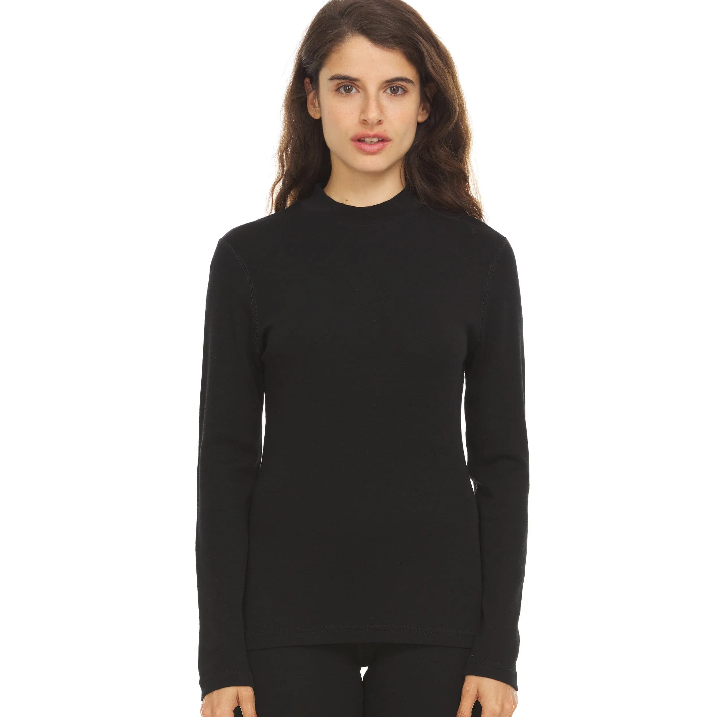 Midweight - Women's Long Sleeve Mock Neck 100% Merino Wool - Image 4