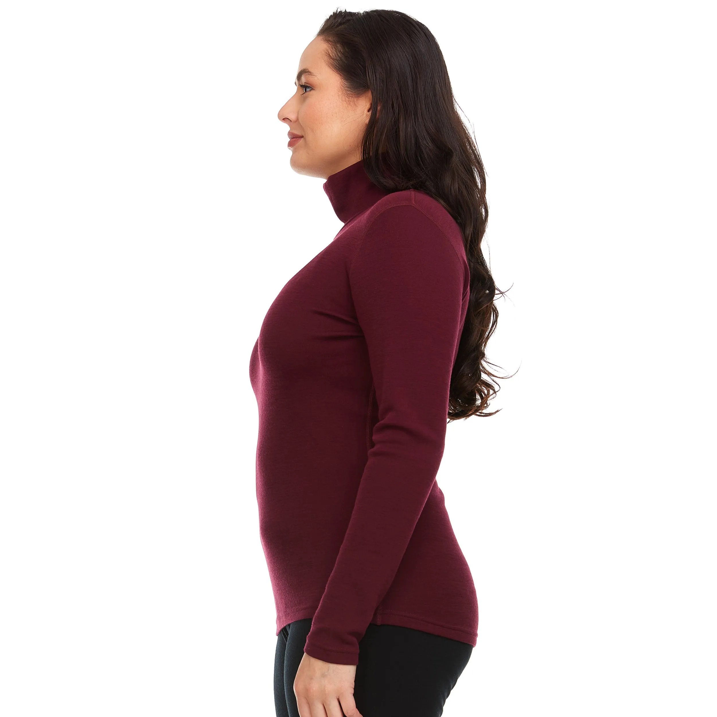 Midweight - Women's Long Sleeve Turtleneck 100% Merino Wool - Image 3