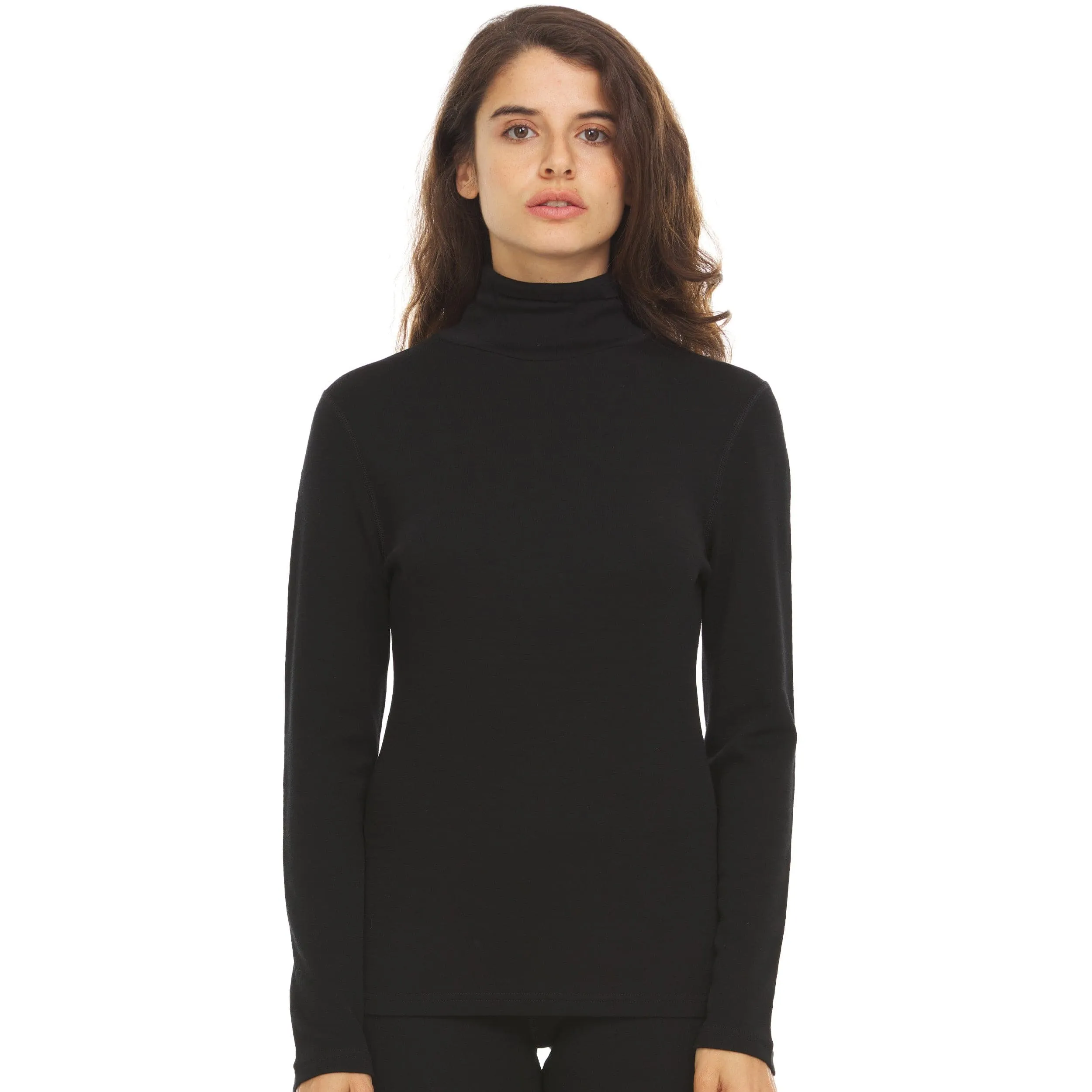 Midweight - Women's Long Sleeve Turtleneck 100% Merino Wool - Image 4