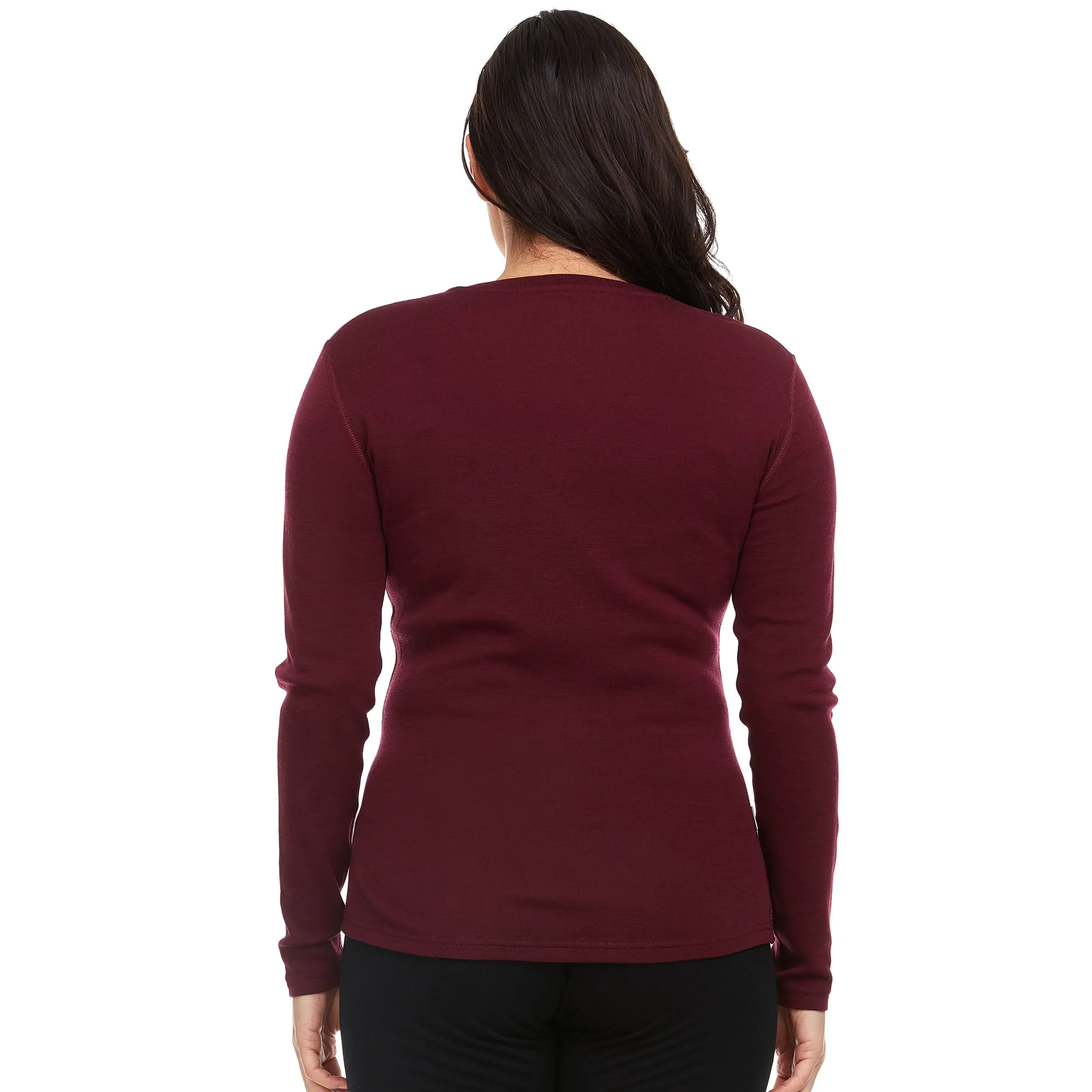 Women's Long Sleeve V-Neck 100% Merino Wool - Image 5