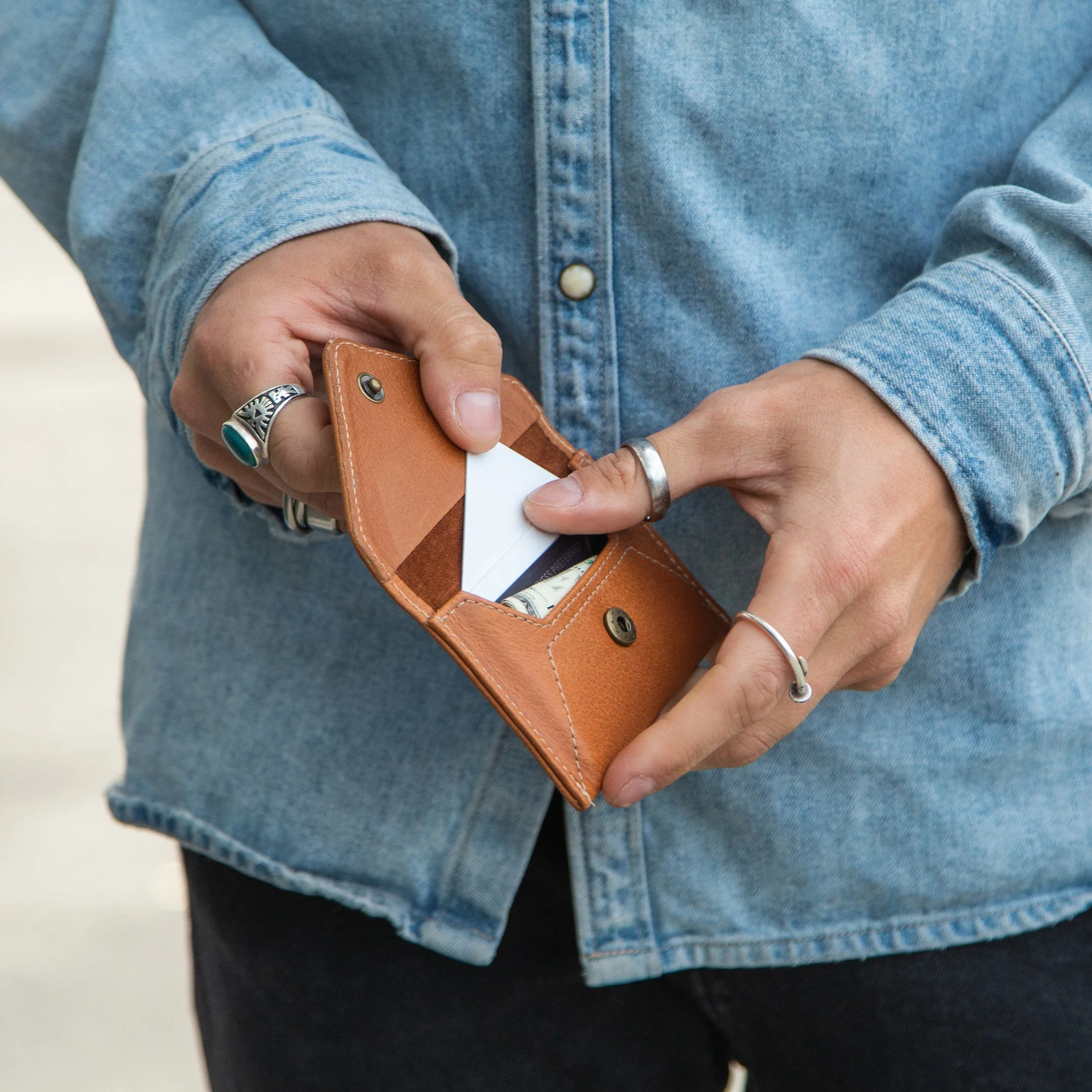 Mini Envelope Wallet - Natural - Image 4