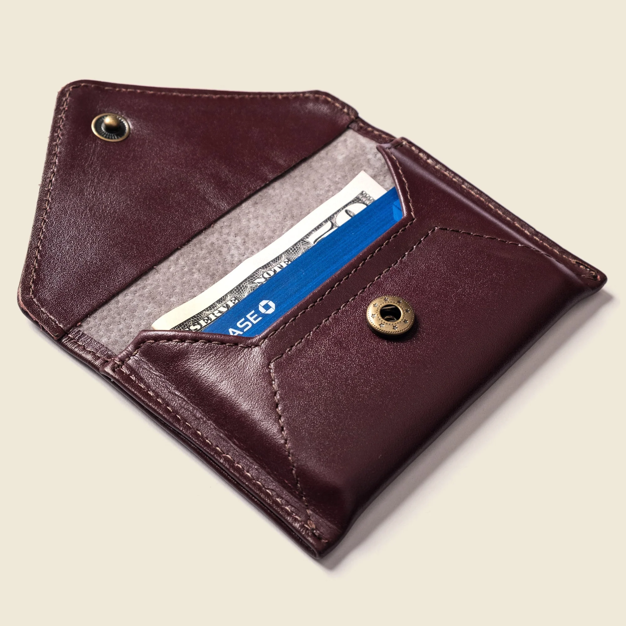 Mini Envelope Wallet With RFID protection - Burgundy - Image 3