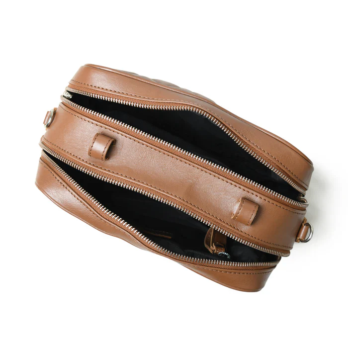 Mini Quilted Crossbody Bag, Rich Brown - Image 8