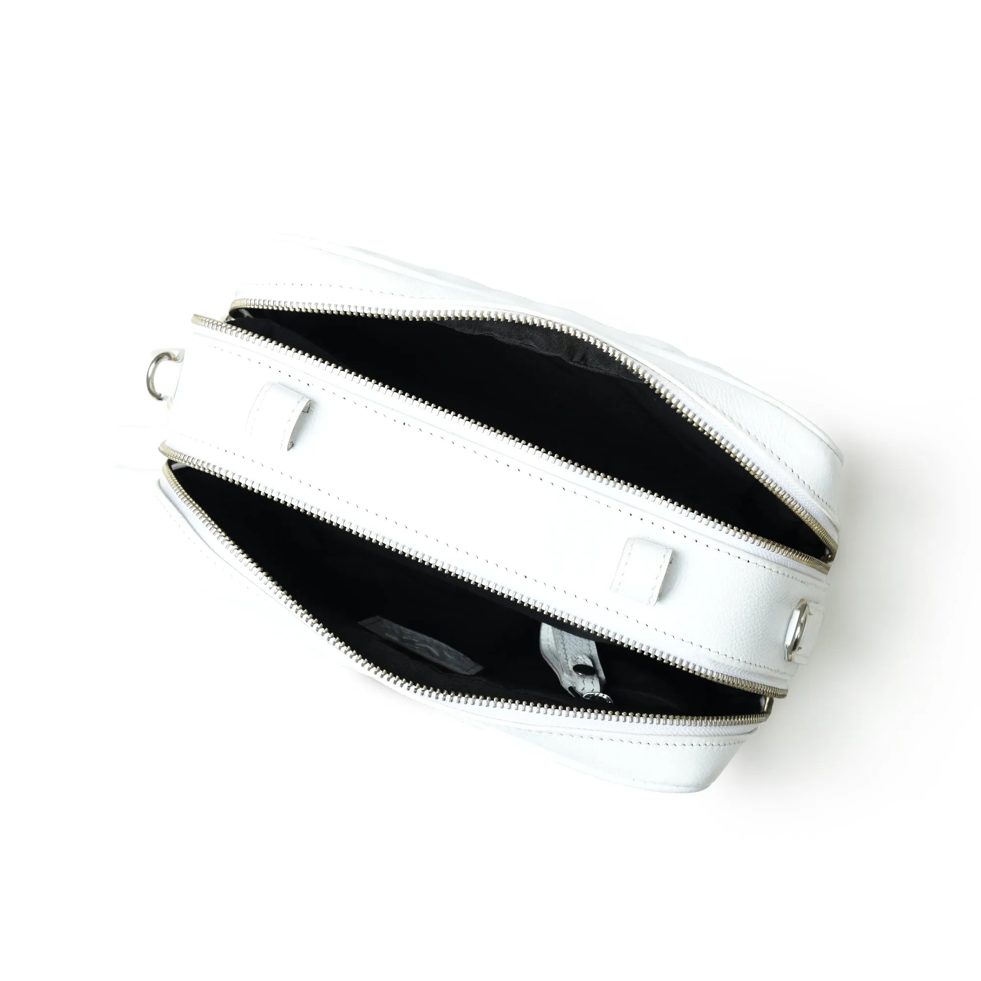 Mini Quilted Crossbody Bag, White - Image 4