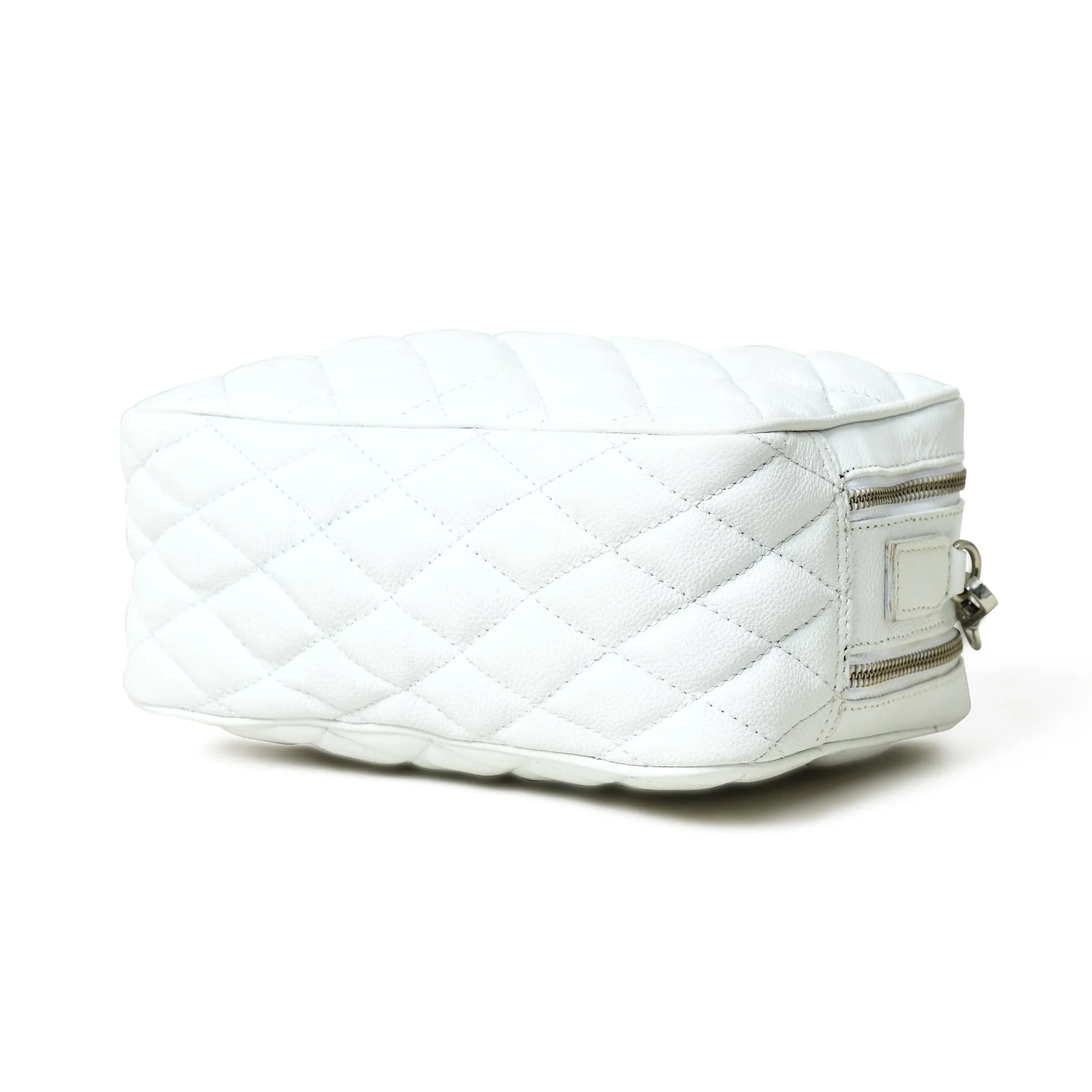 Mini Quilted Crossbody Bag, White - Image 7