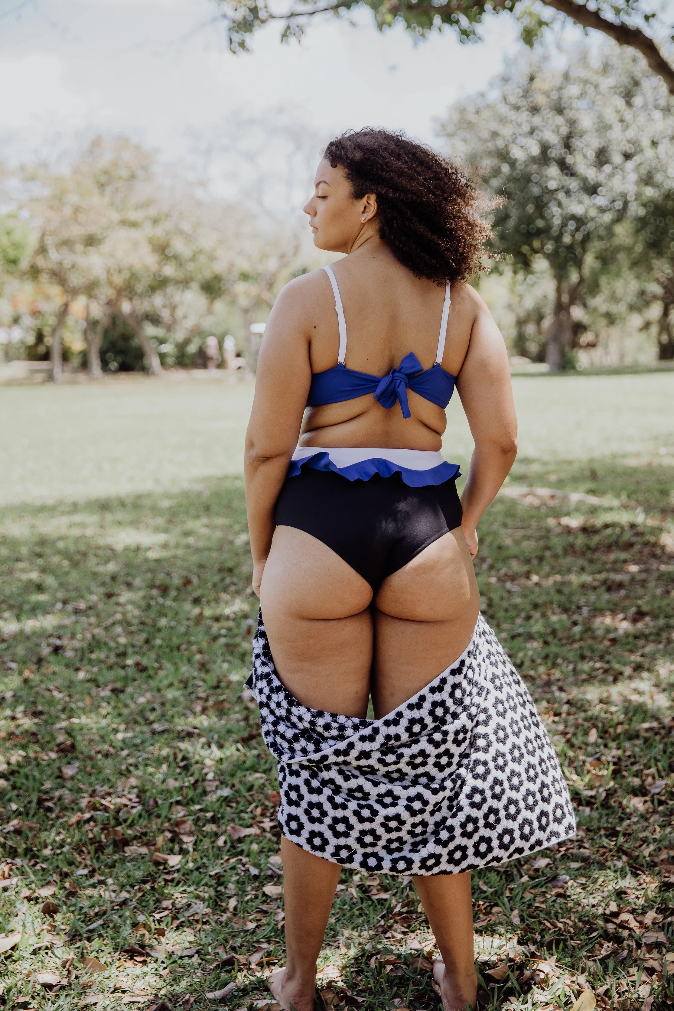 Mitchy one piece swimsuit with ruffle waist and convertible straps - Image 3