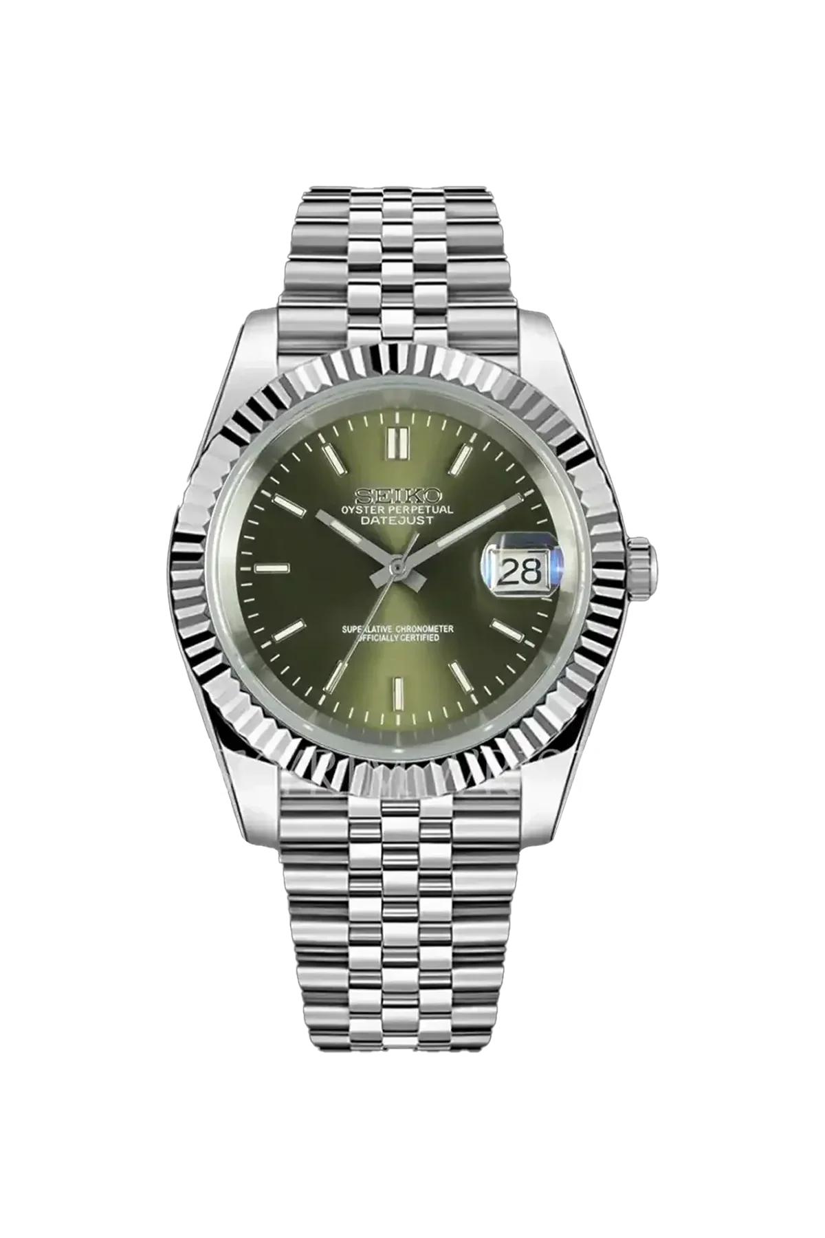 Mod Datejust Green Watch
