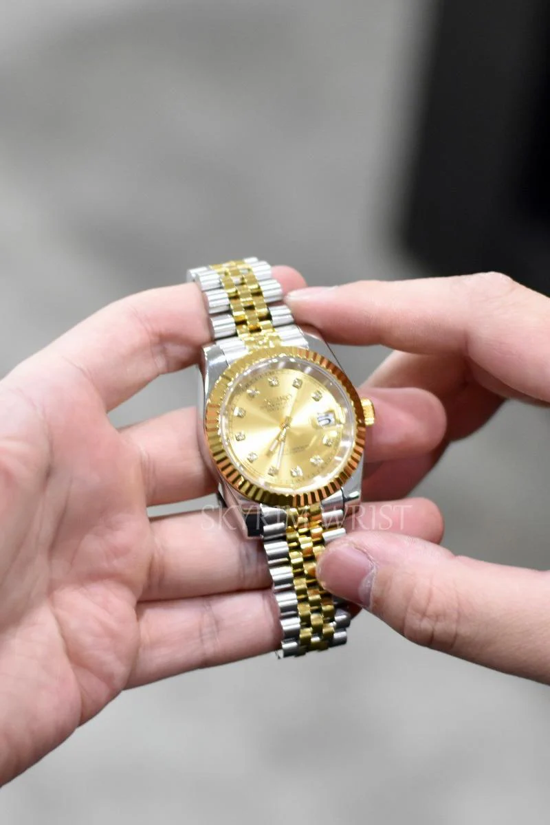 Mod Datejust Two-Tone Gold Diamond Watch - Image 3