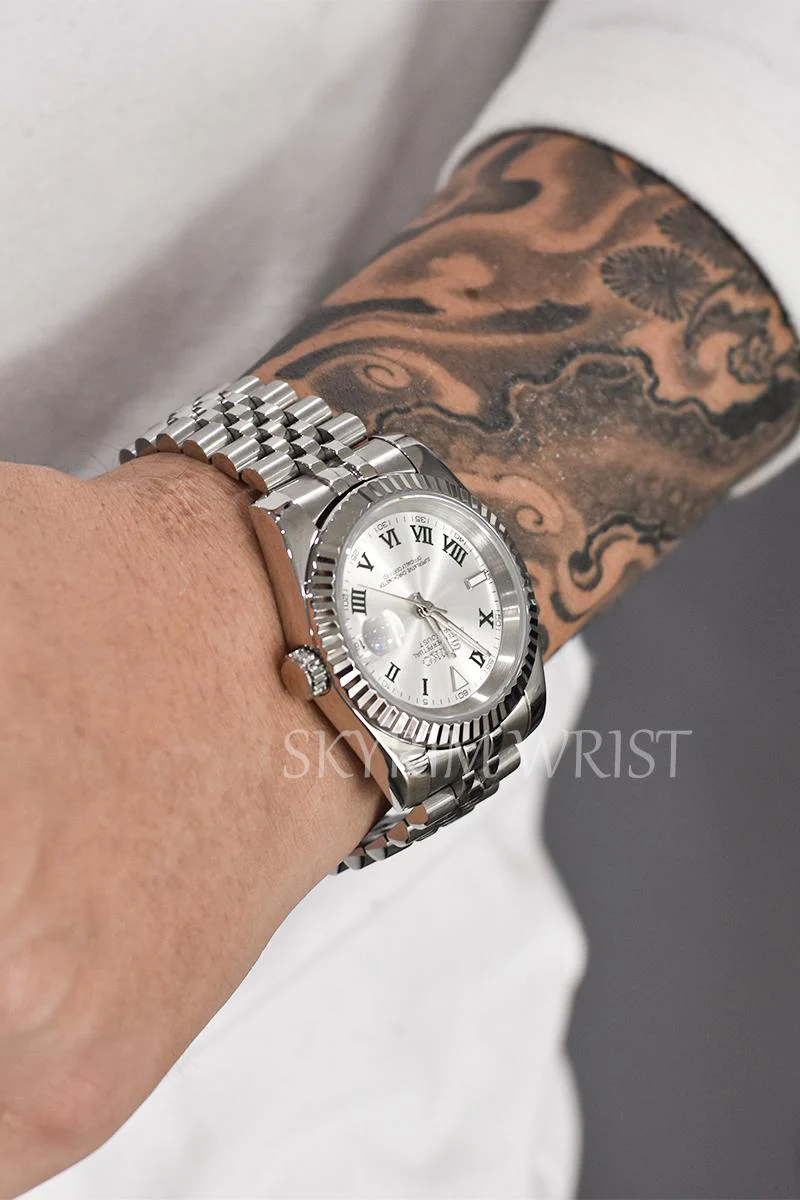 Mod Datejust Wimbledon Silver Watch - Image 4