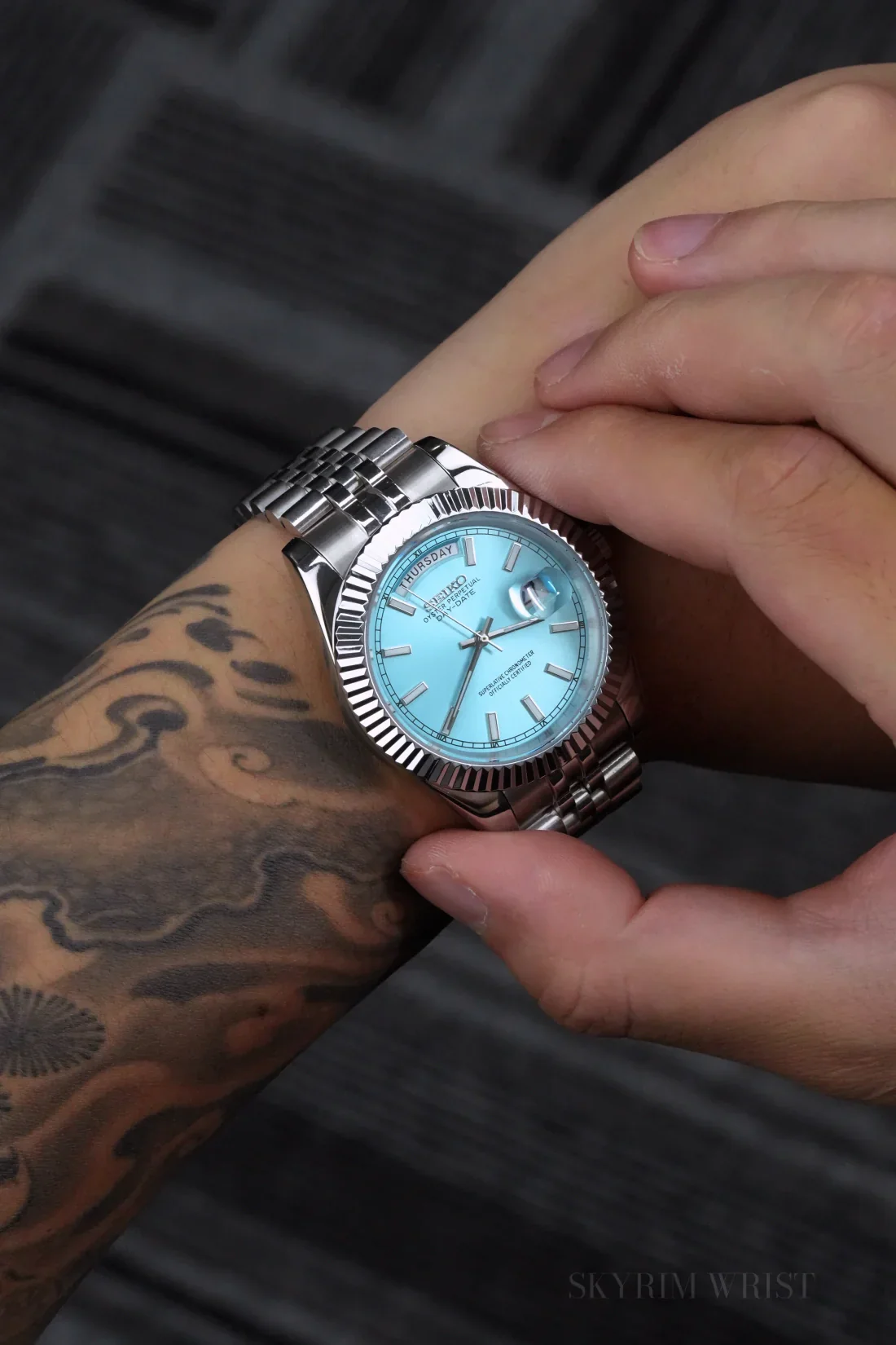 Mod Day-Date Sky Blue Watch - Image 2
