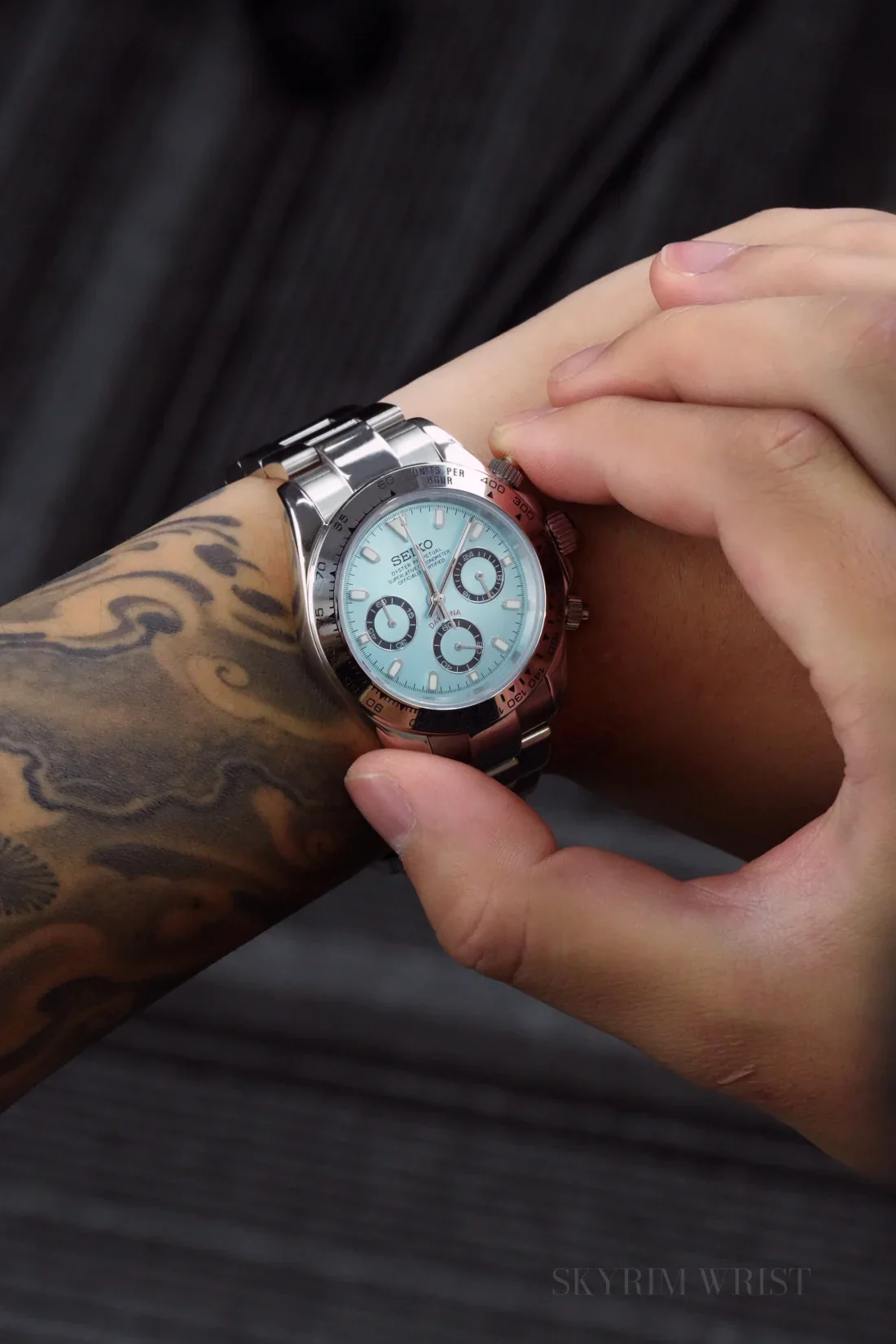 Mod Daytona Silver Ice Blue Watch - Image 2