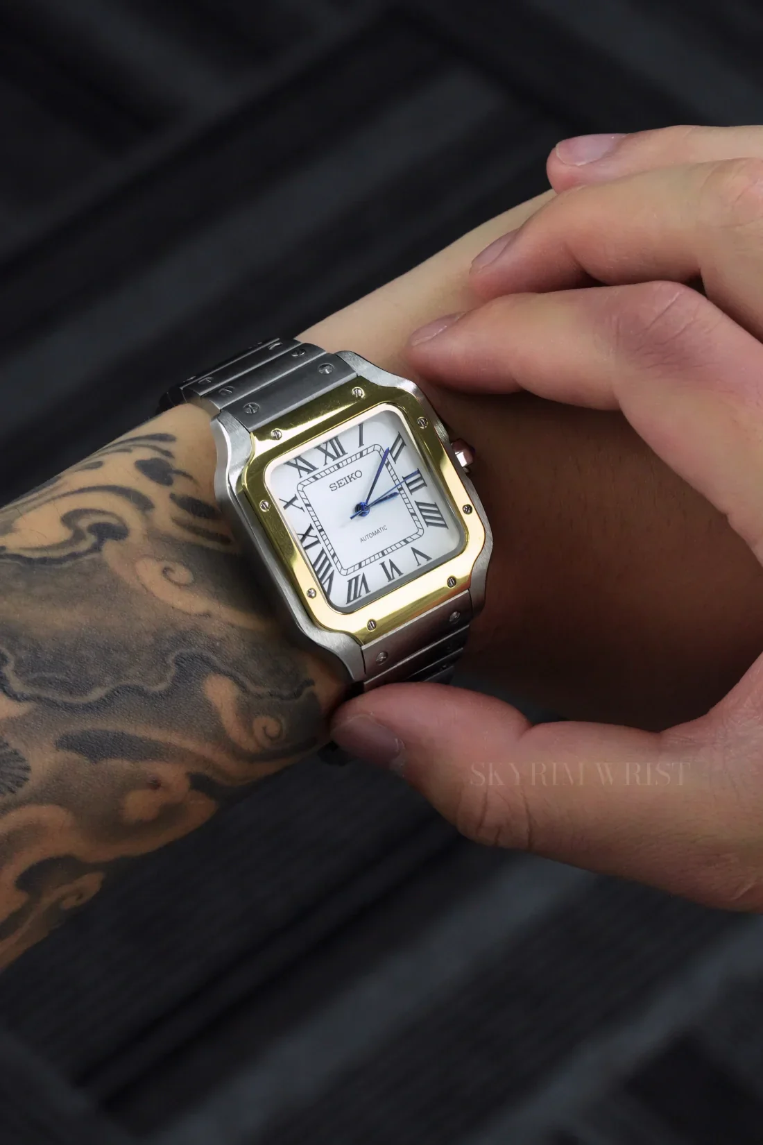Mod Santos 2-Tone White Watch - Image 2