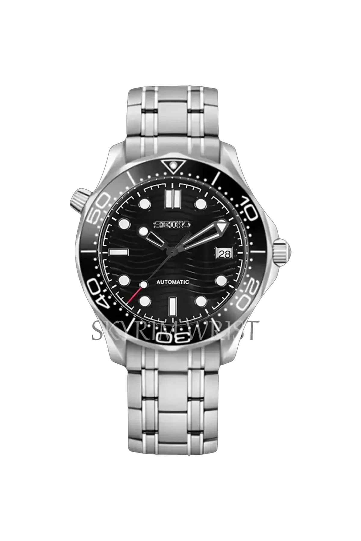 Mod Seamaster Silver Black Watch