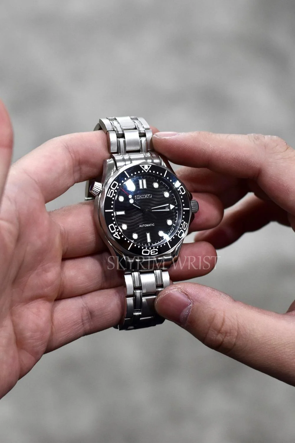 Mod Seamaster Silver Black Watch - Image 3