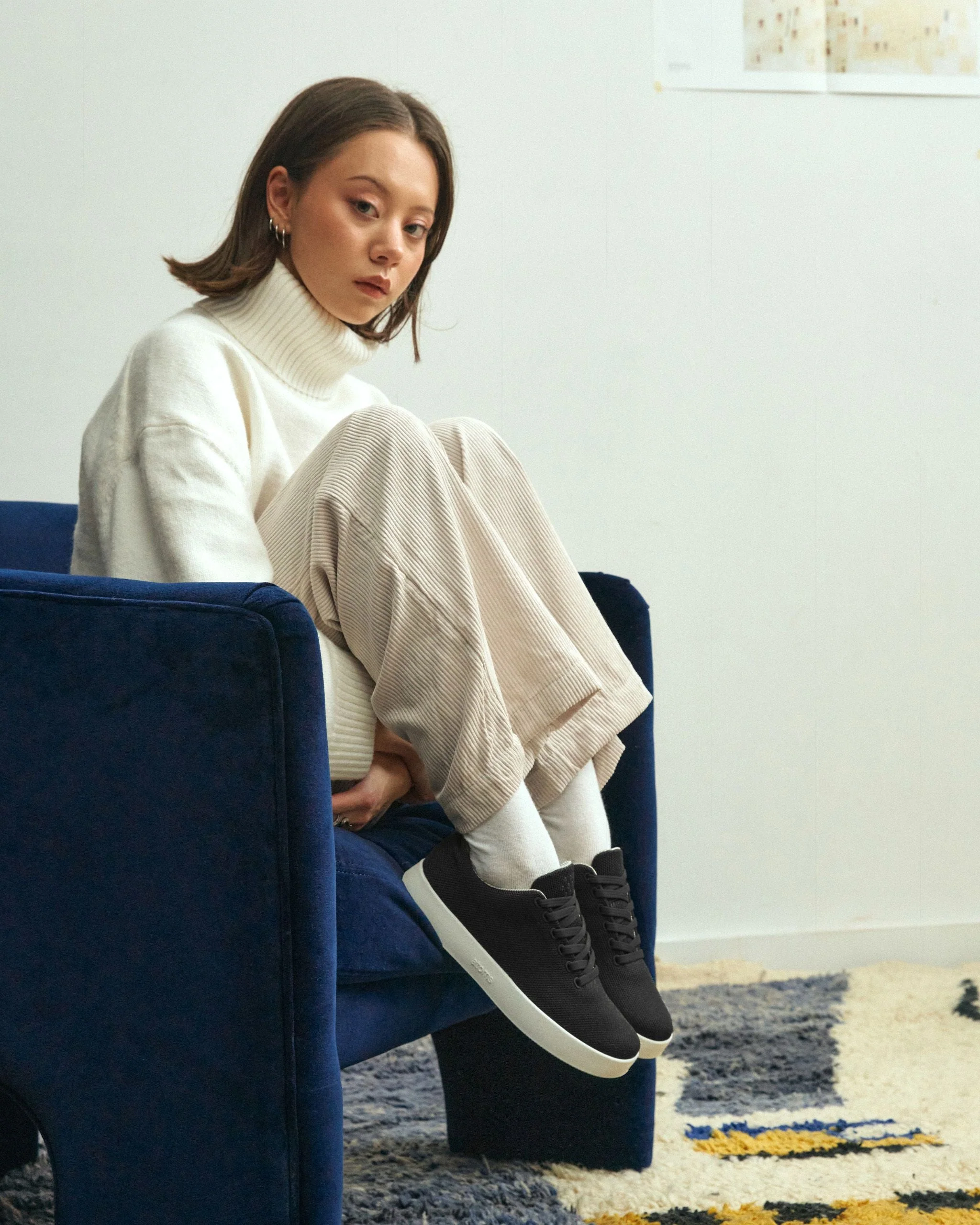 Model 001: Black & White Sneakers - Image 2