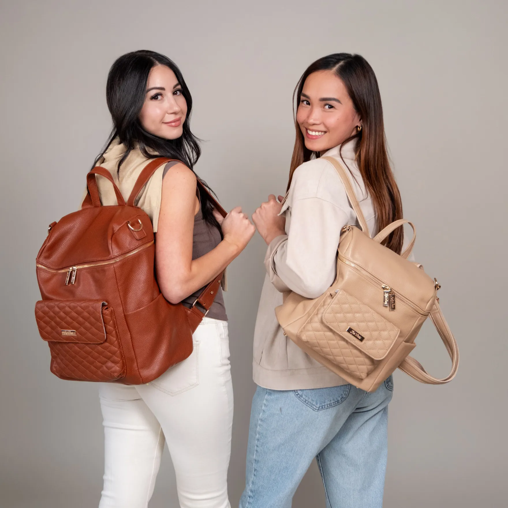 Monaco Backpack Diaper Bag | Caramel Brown - Image 12