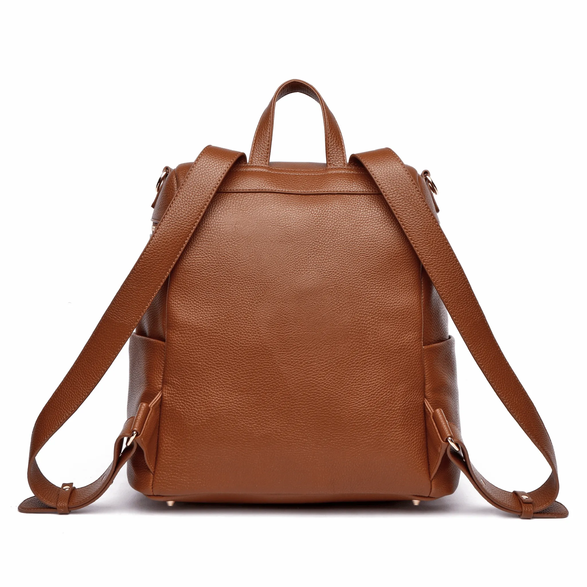 Monaco Backpack Diaper Bag | Caramel Brown - Image 7