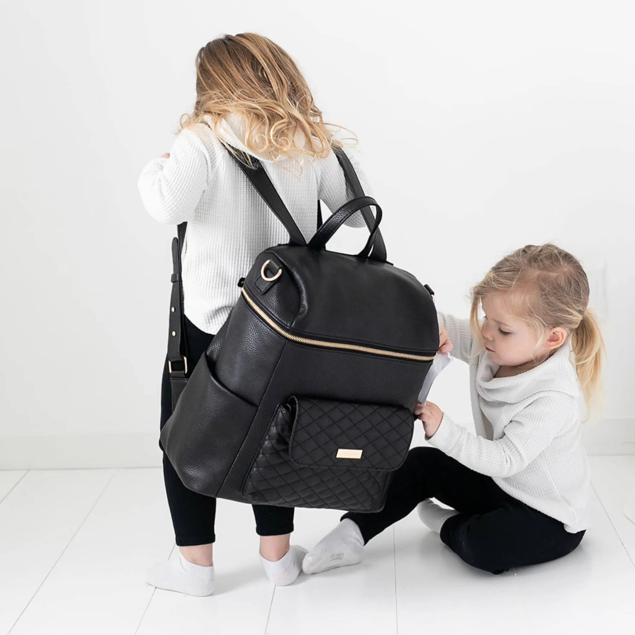 Monaco Backpack Diaper Bag | Ebony Black - Image 11