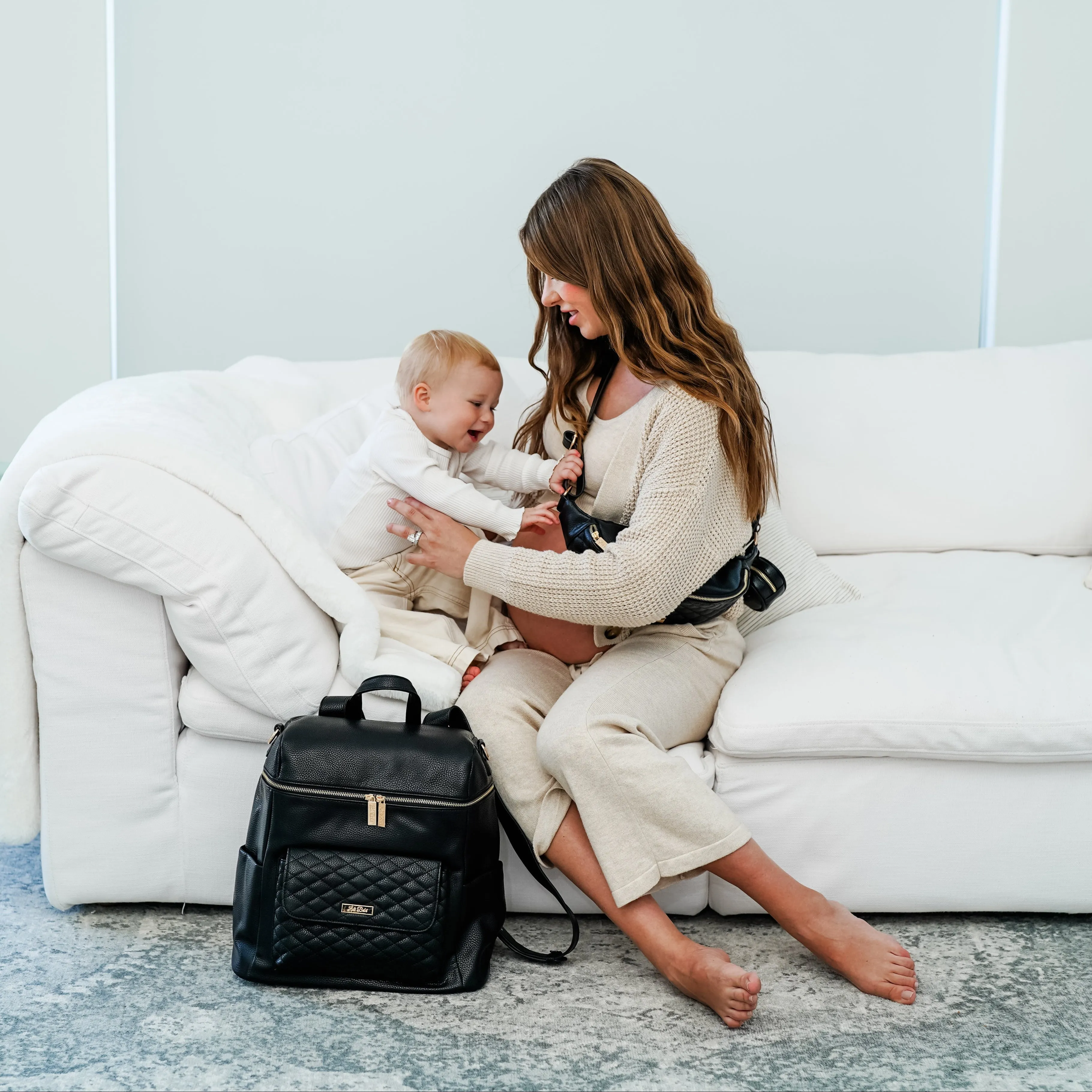 Monaco Backpack Diaper Bag | Ebony Black - Image 12