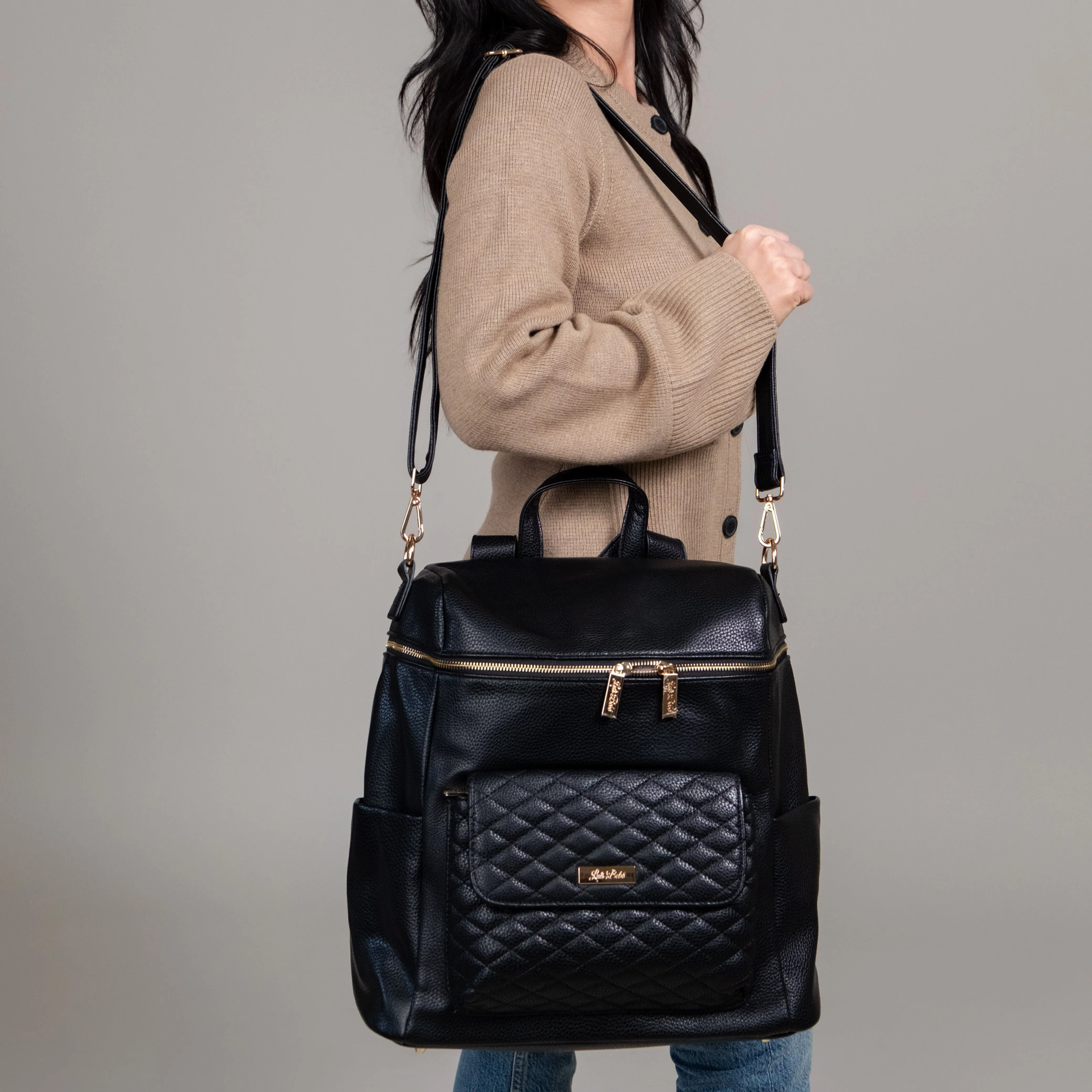 Monaco Backpack Diaper Bag | Ebony Black - Image 13