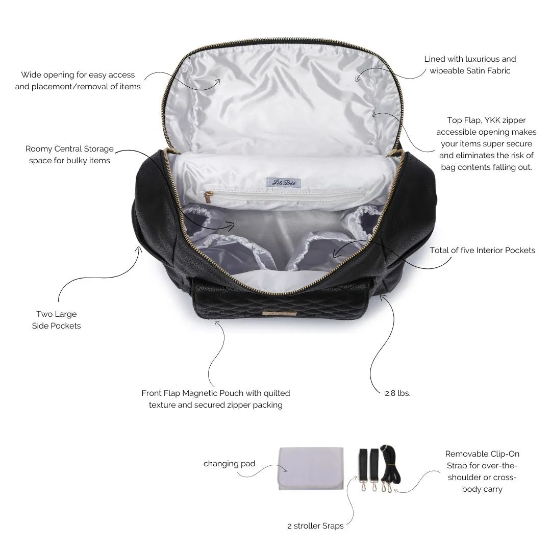 Monaco Backpack Diaper Bag | Ebony Black - Image 2